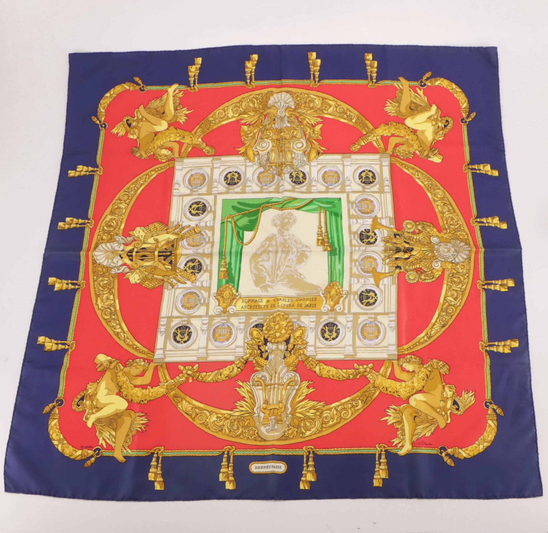 Hermès "Hommage A Charles Garnier" Silk Twill Scarf 90