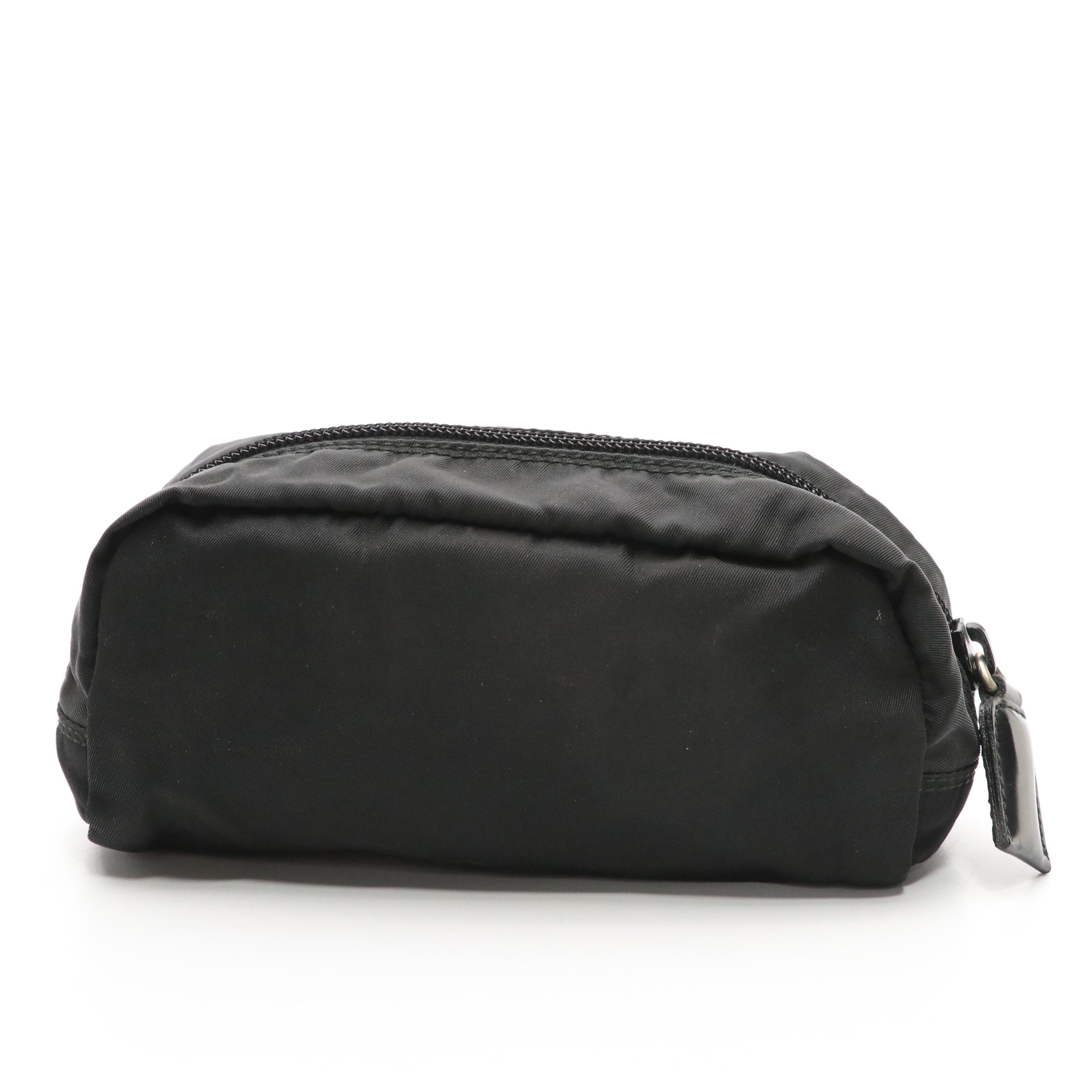 Prada Black Tessuto Nylon Zip Pouch
