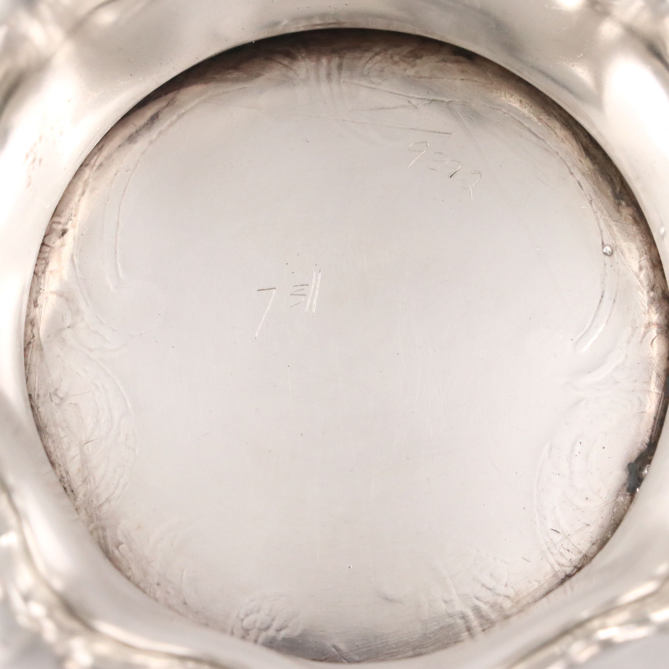 Baroque Style Silver Plate Pedestal Basket with Applied Grapevine Border