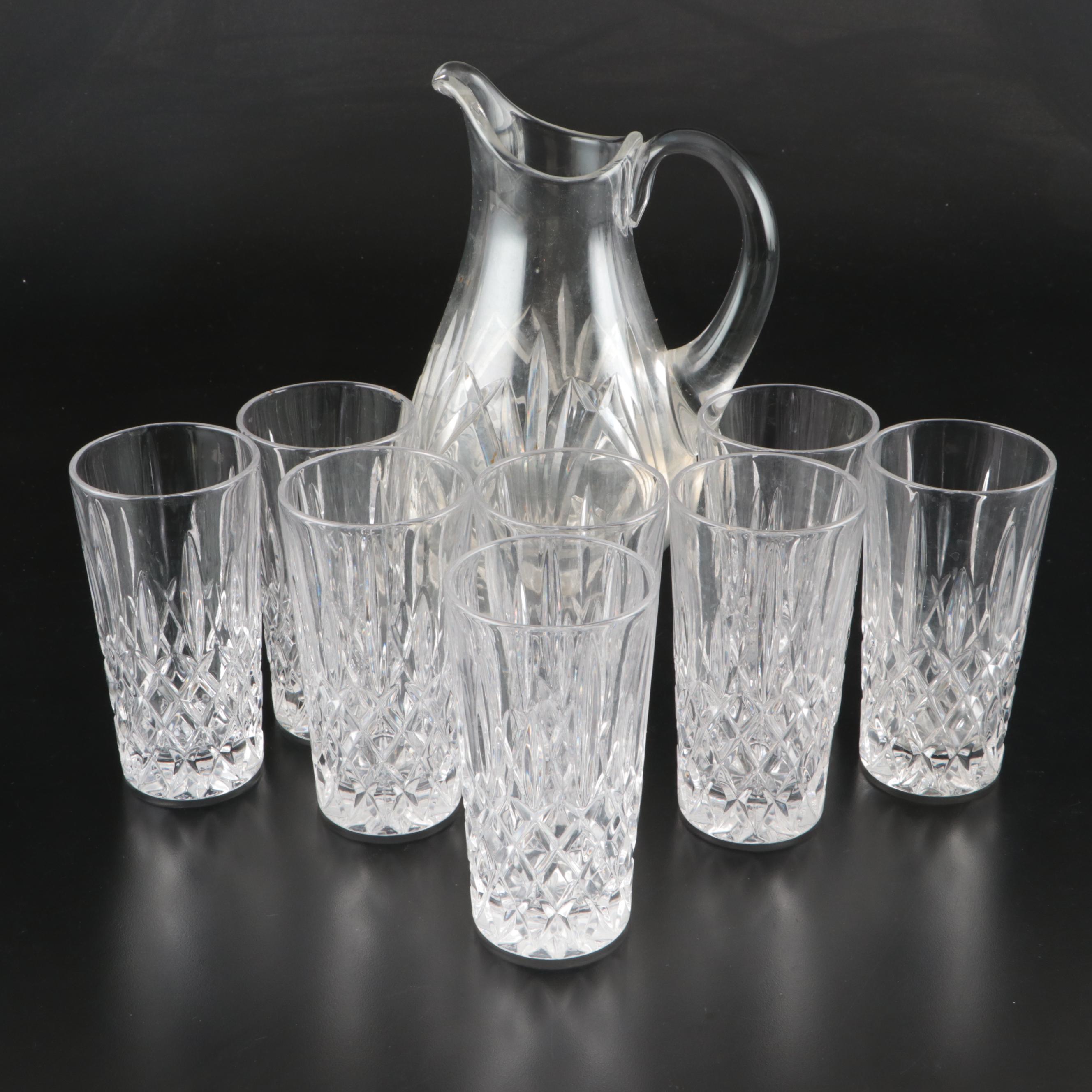 Marquis by Waterford Crystal Pitcher with Crystal Tumblers