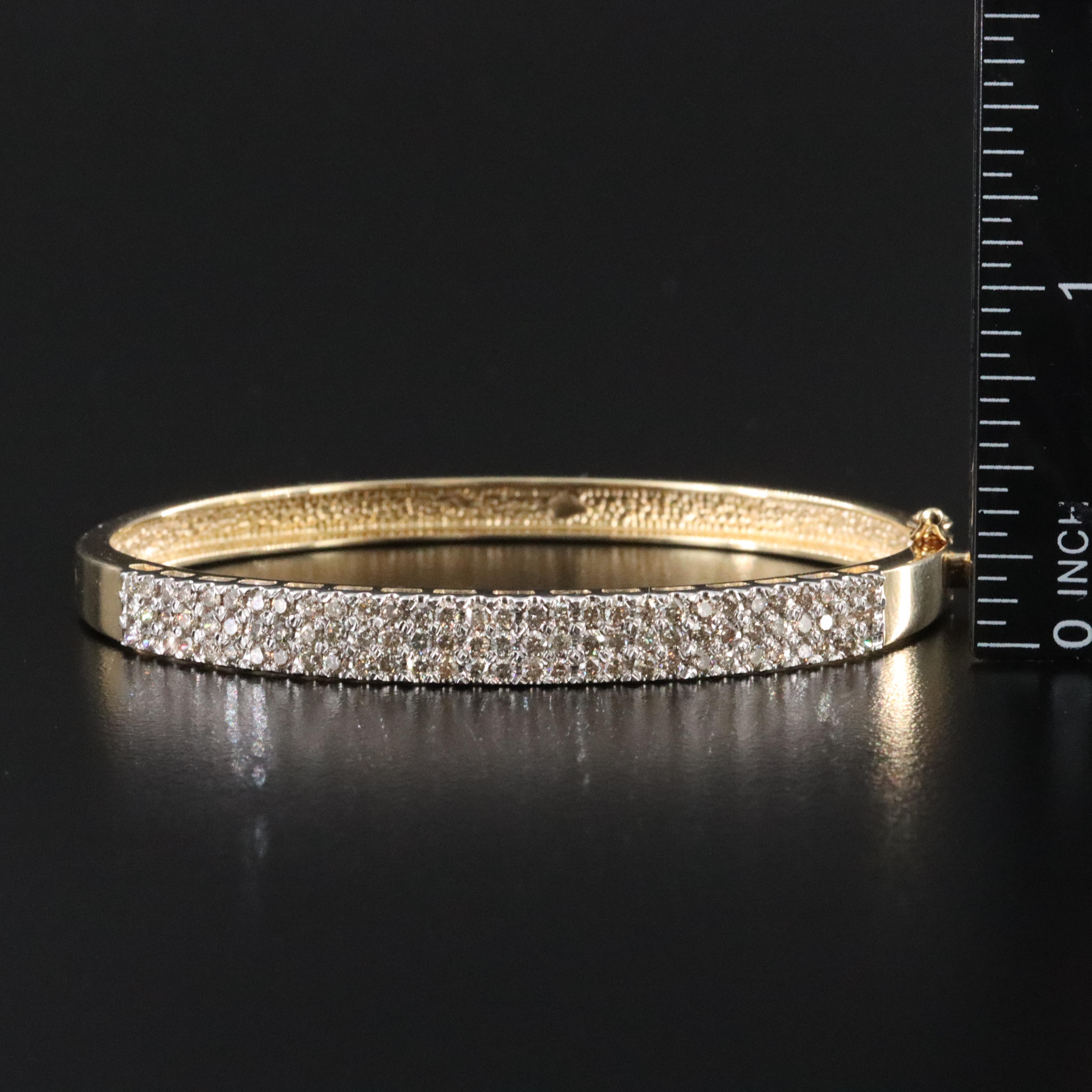14K 1.89 CTW Diamond Hinged Bangle