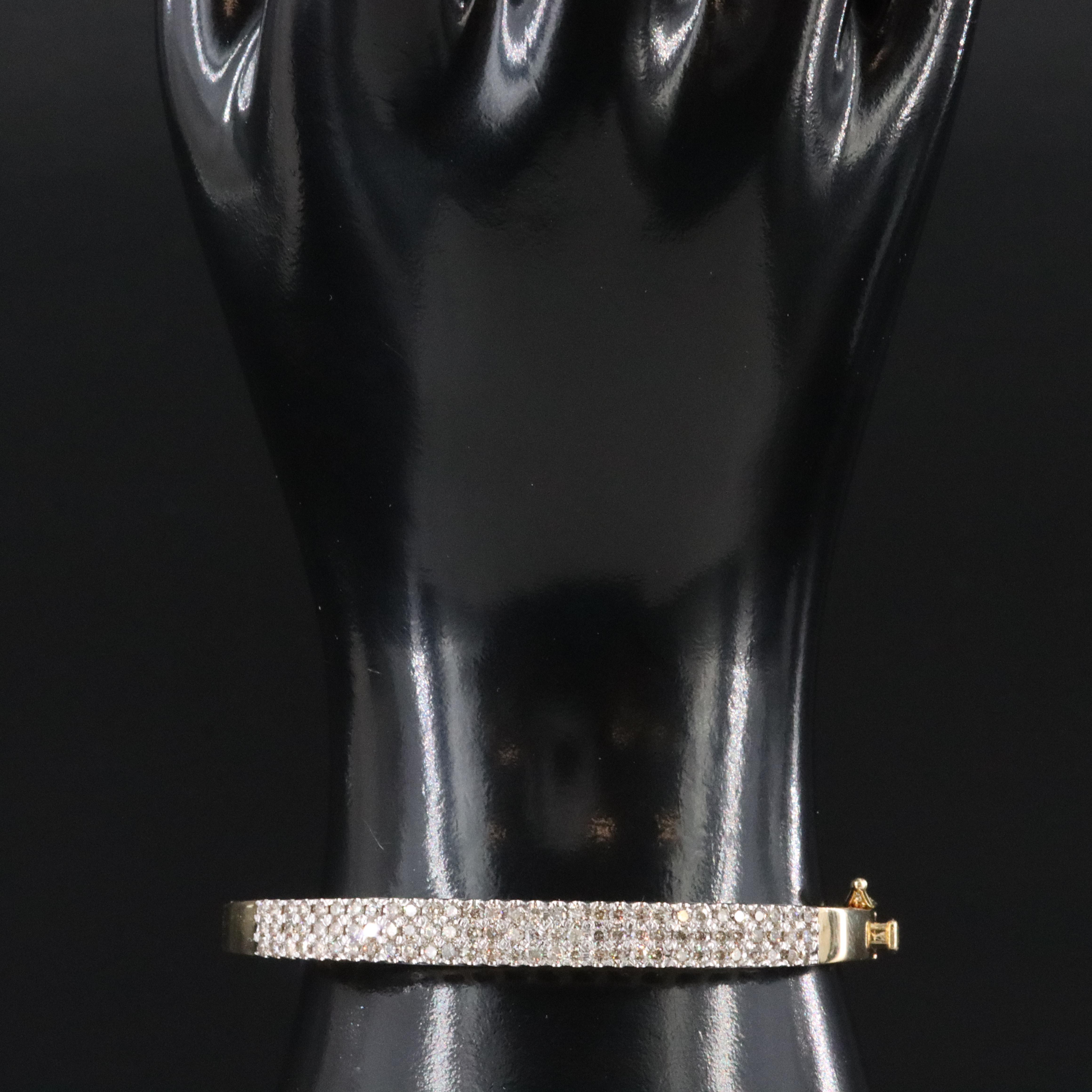 14K 1.89 CTW Diamond Hinged Bangle