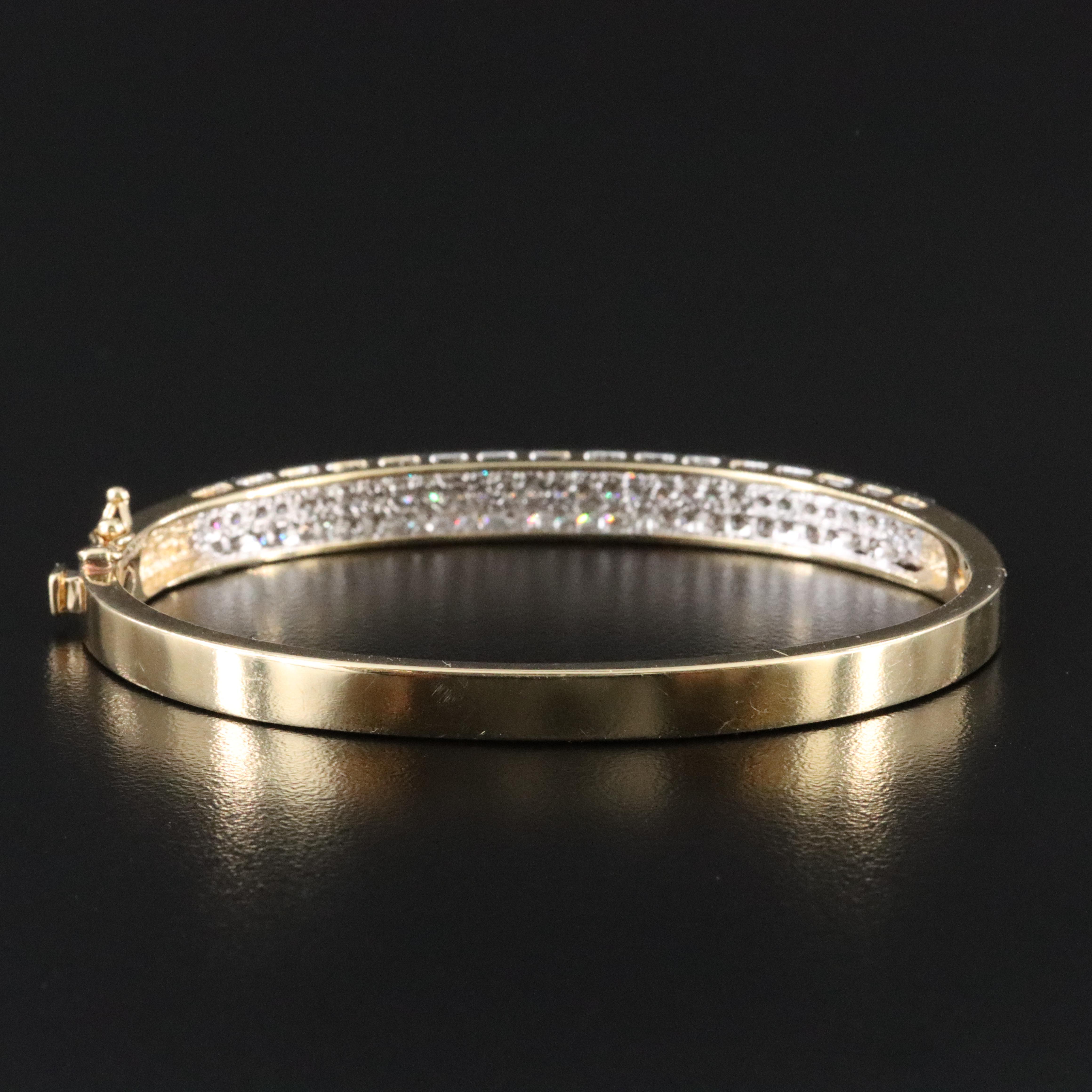 14K 1.89 CTW Diamond Hinged Bangle