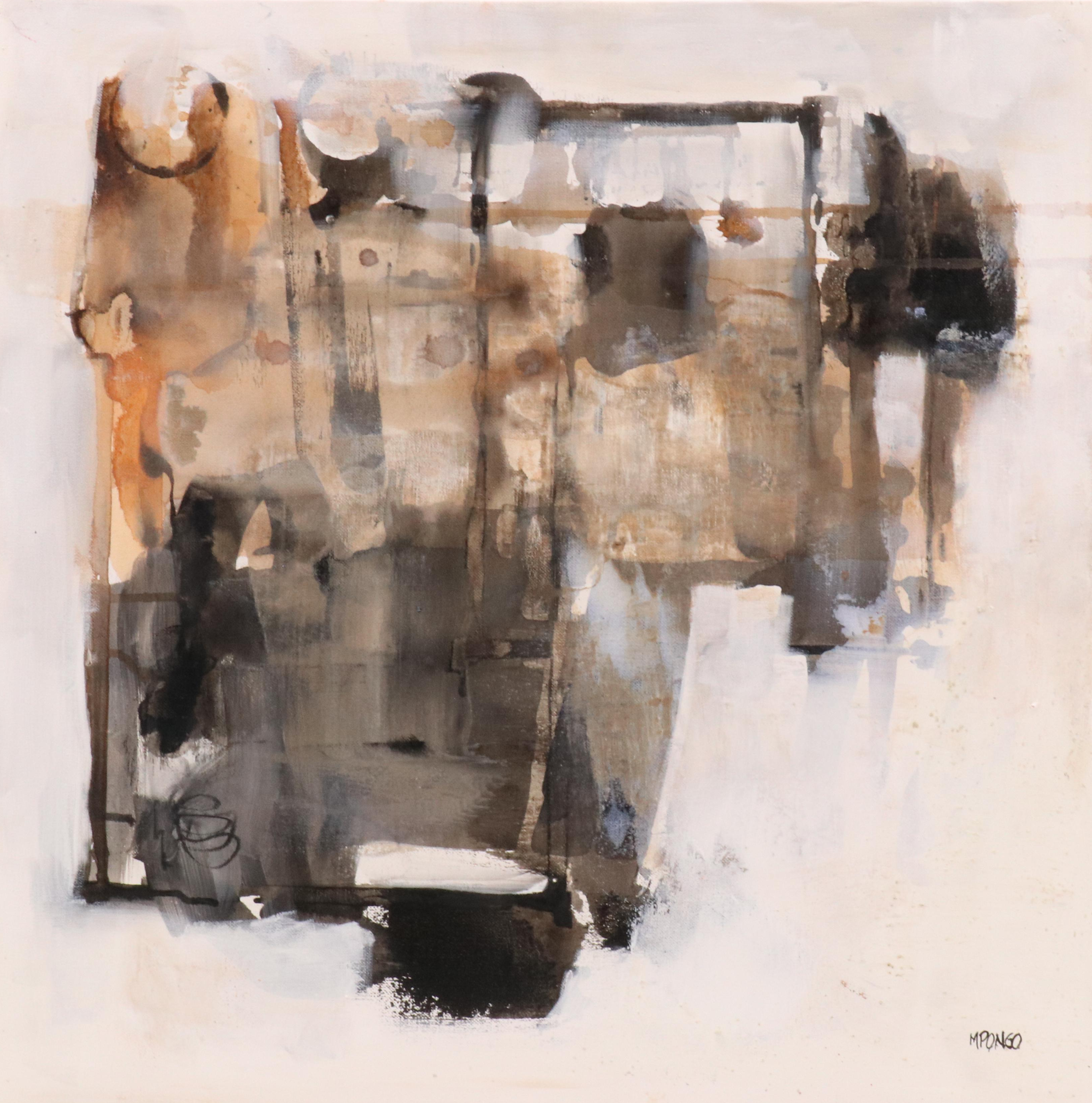 Milagros Pongo Abstract Mixed Media Painting, 21st Century