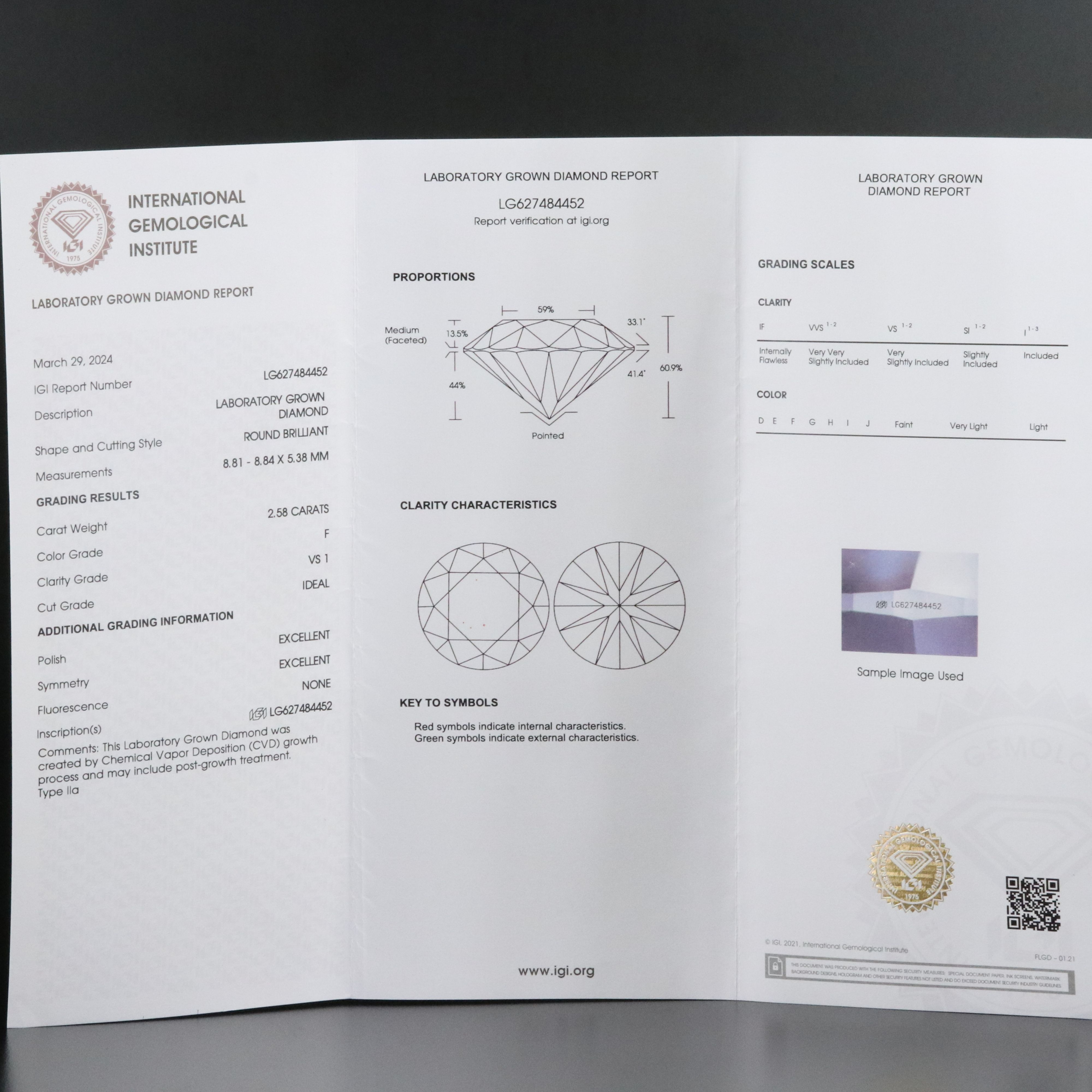 14K 5.08 CTW Lab Grown Diamond Stud Earrings with IGI Reports