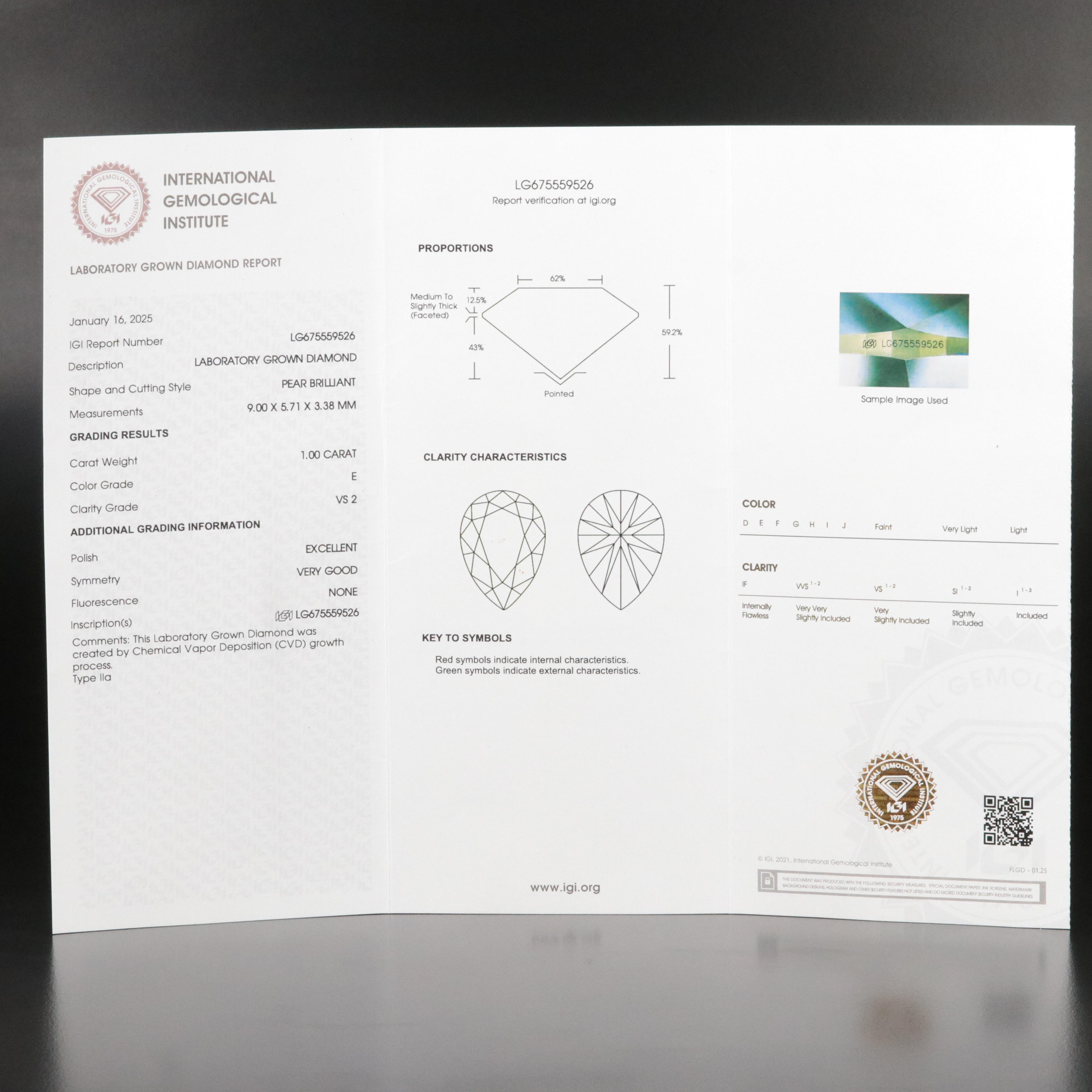 14K 2.04 CTW Lab Grown Diamond Stud Earrings with IGI Reports