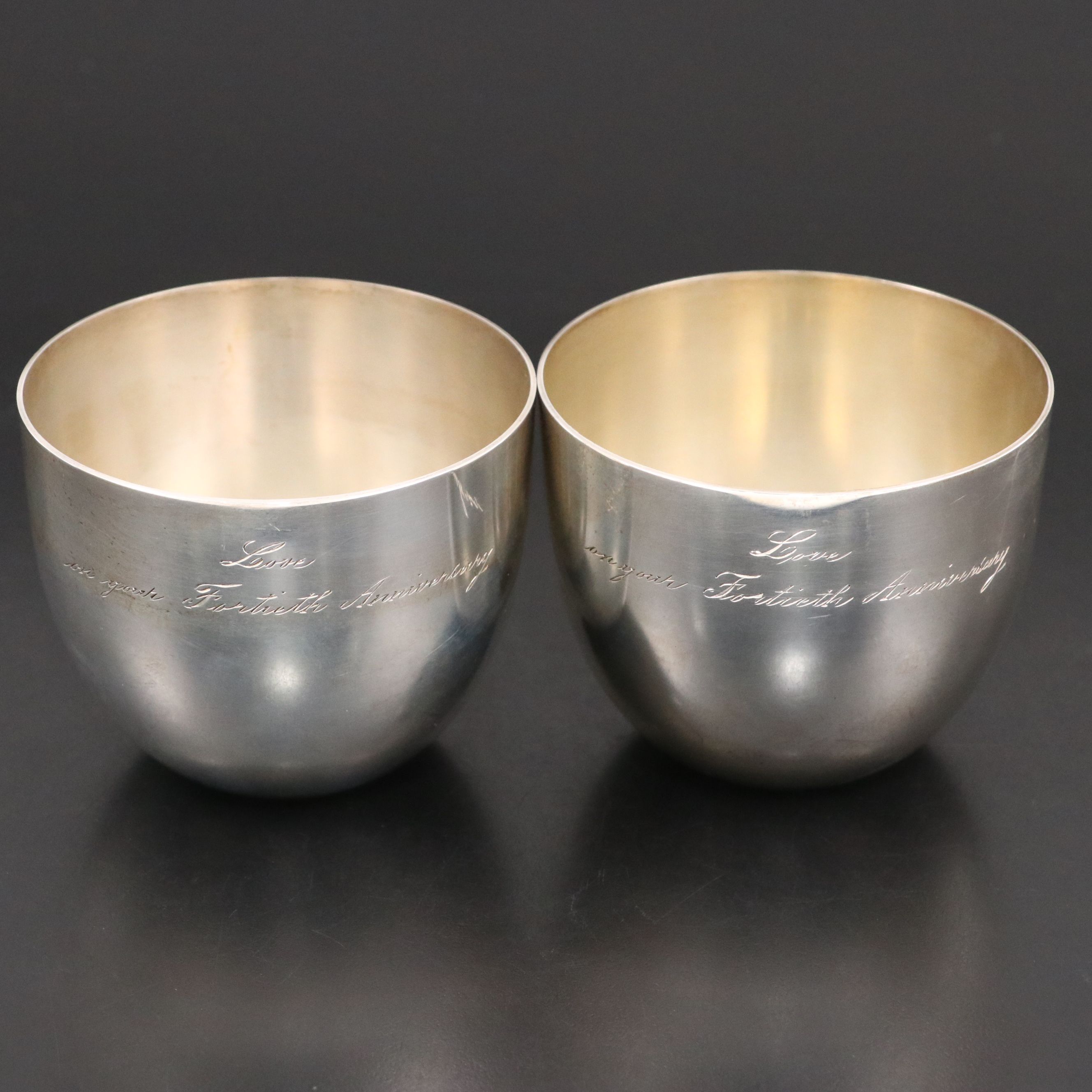 Stieff Sterling Silver Anniversary Jefferson Cups