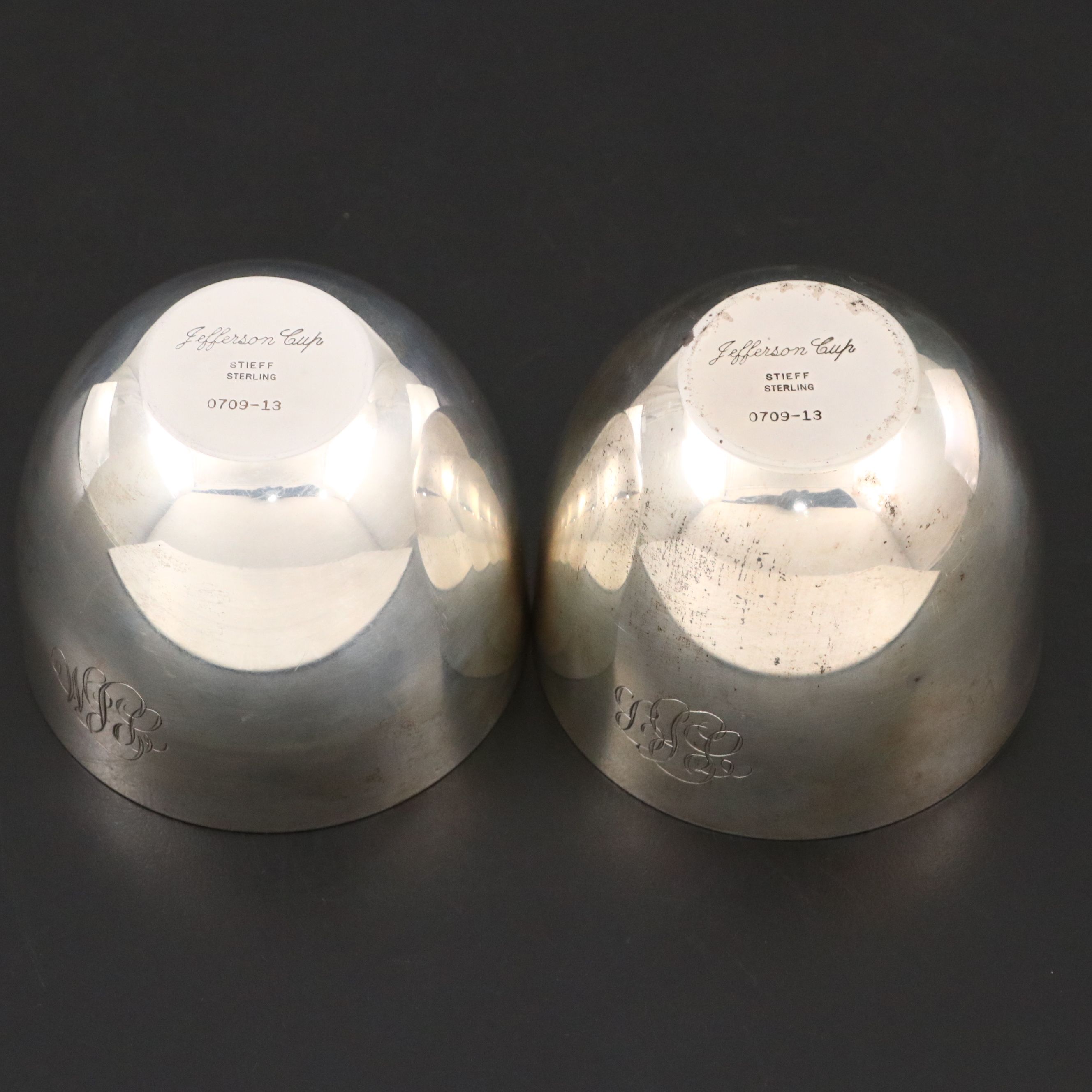 Stieff Sterling Silver Anniversary Jefferson Cups