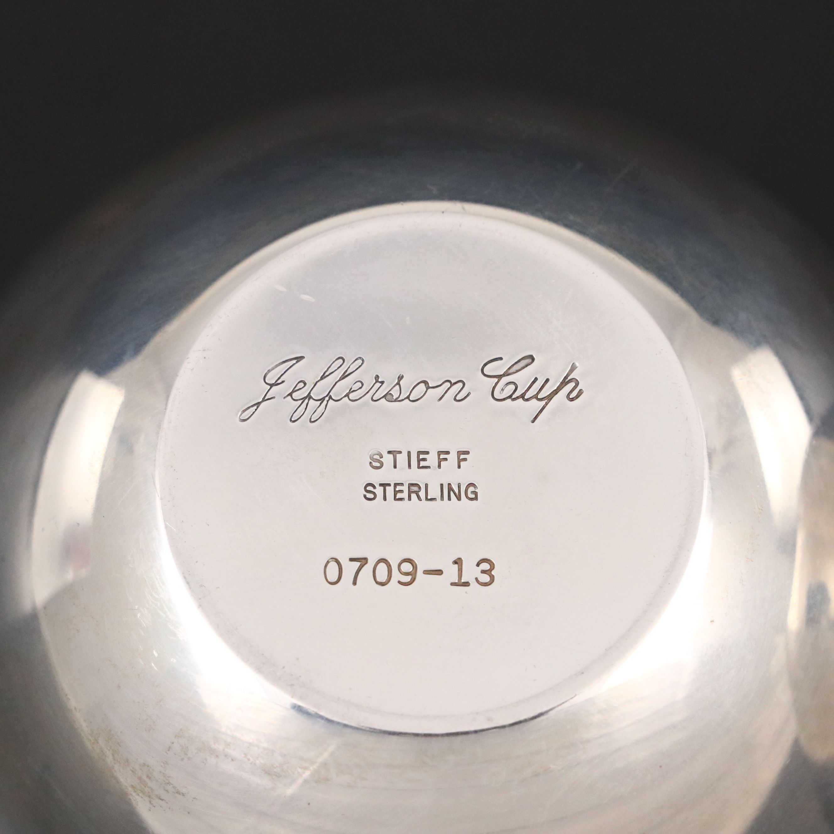 Stieff Sterling Silver Anniversary Jefferson Cups