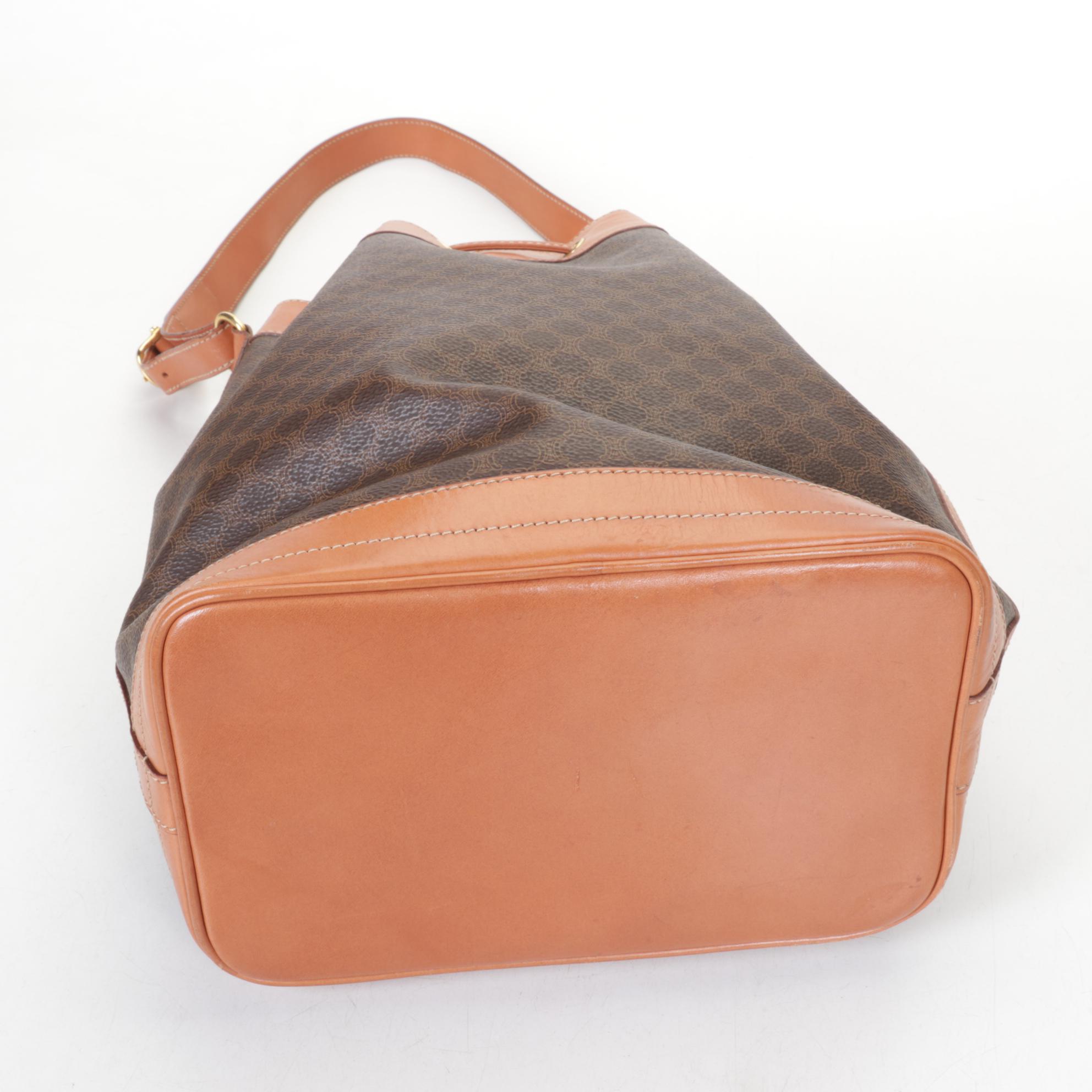 Céline Macadam Blason Shoulder Drawstring Bucket Bag