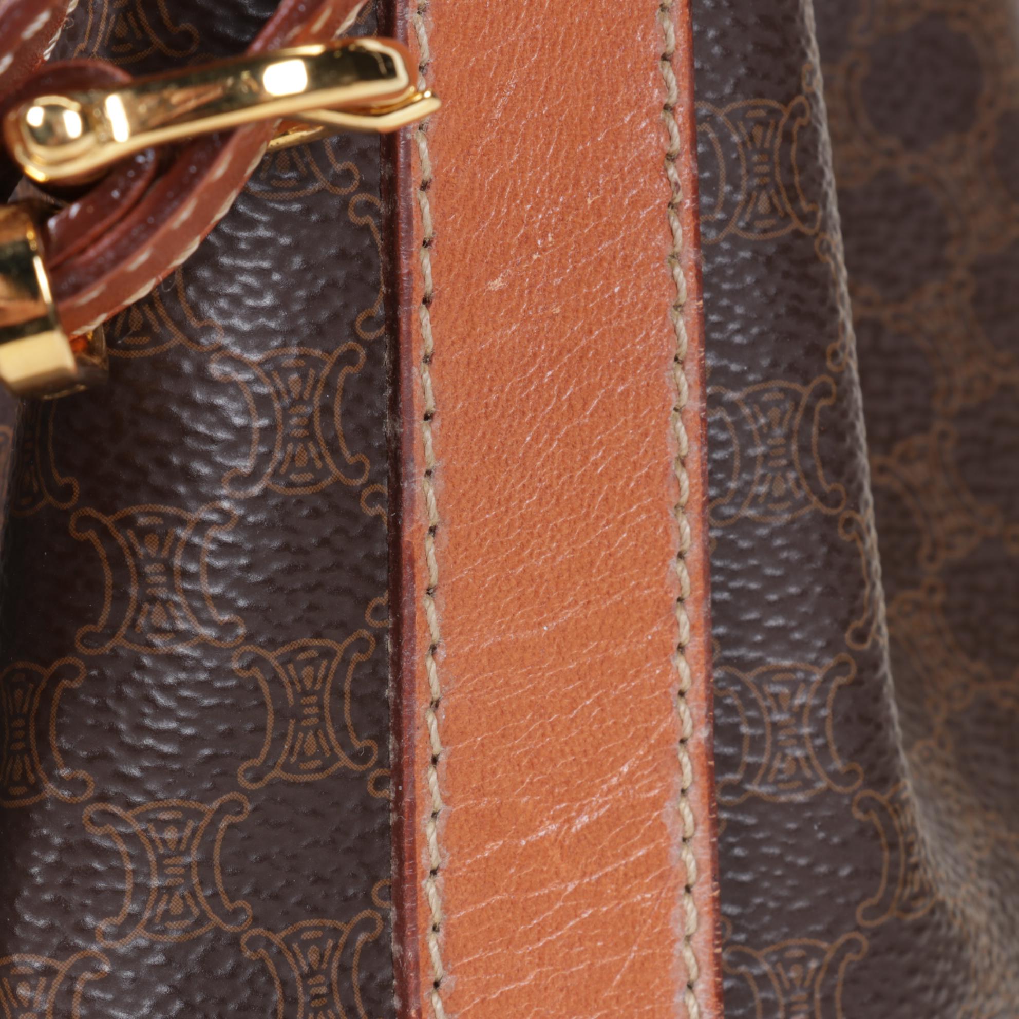 Céline Macadam Blason Shoulder Drawstring Bucket Bag