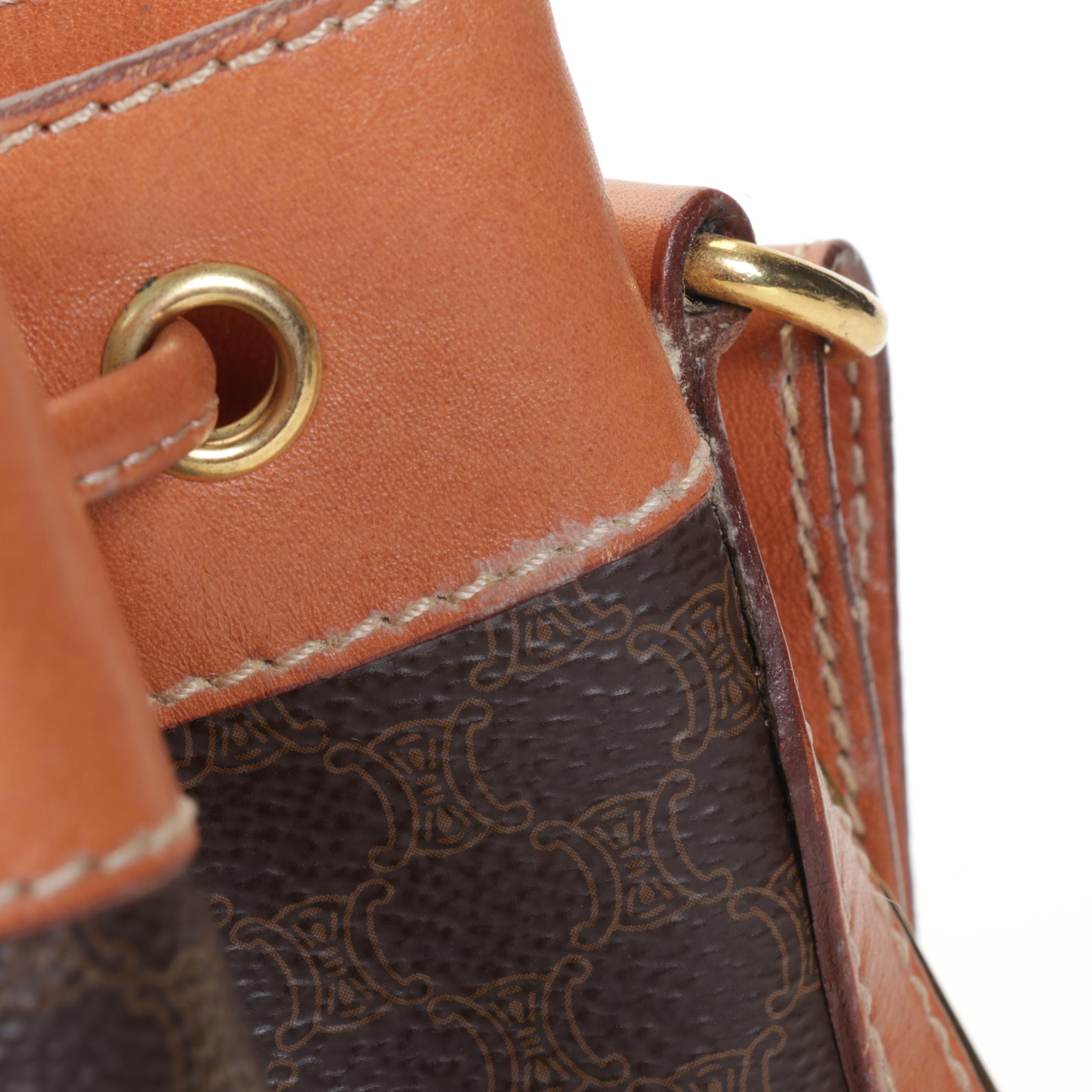 Céline Macadam Blason Shoulder Drawstring Bucket Bag