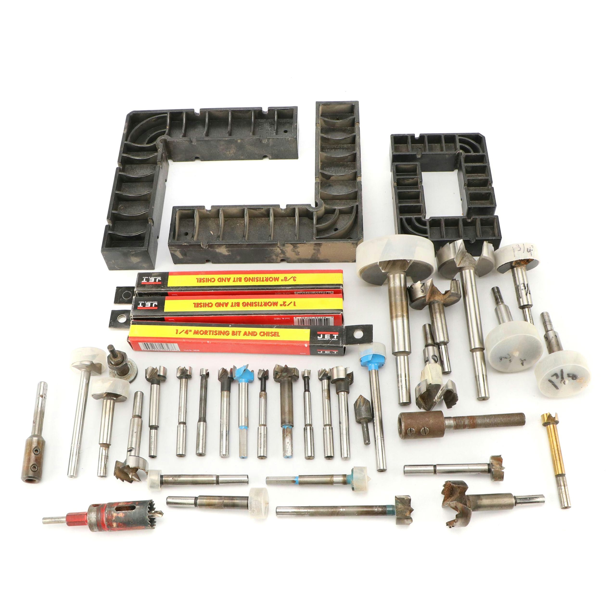JET Mortising Bit & Chisels with Rockler Clampit Assembly Squares and Drill Bits