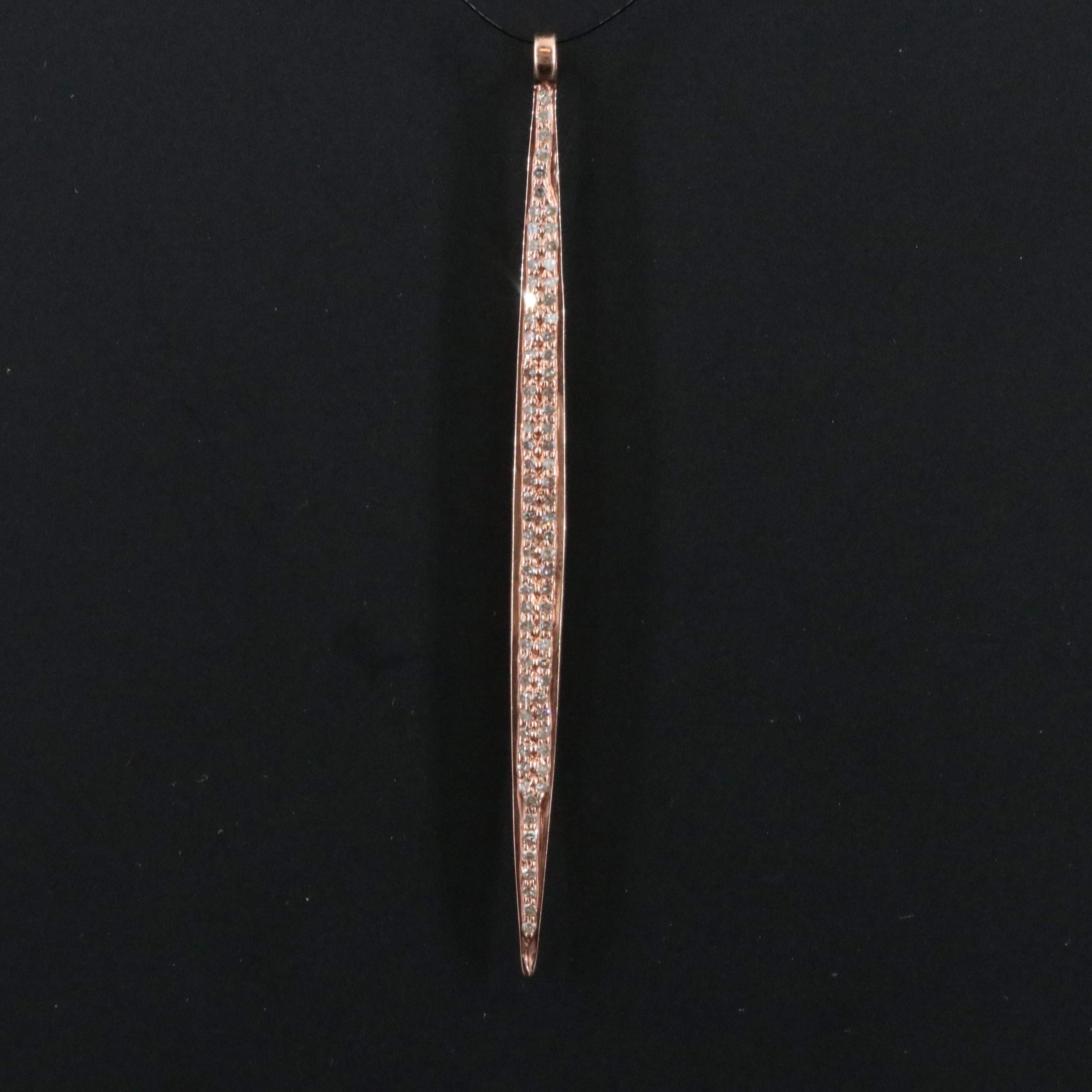 Sheryl Lowe 14K Rose Gold 0.68 CTW Diamond Both Sides Spike Pendant
