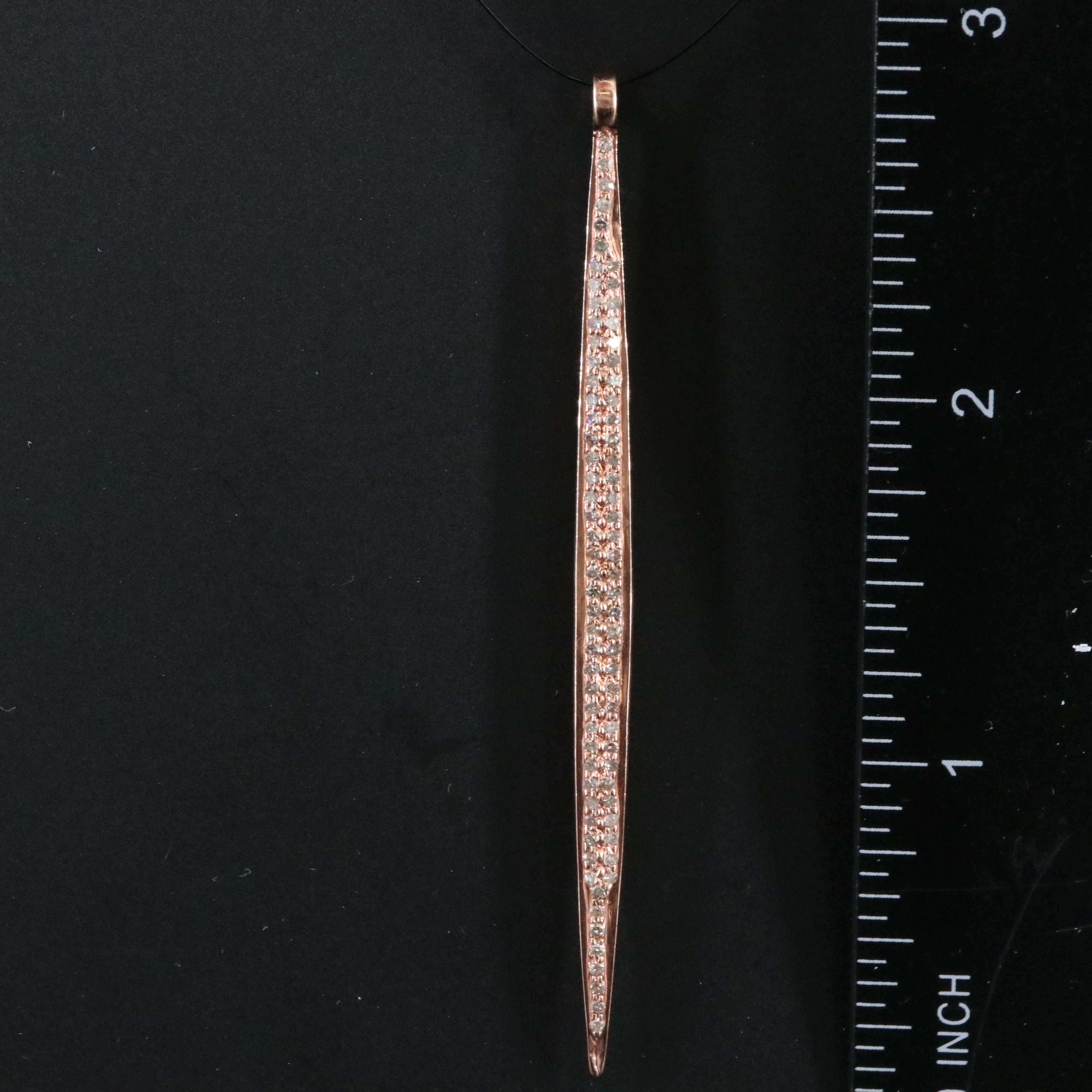 Sheryl Lowe 14K Rose Gold 0.68 CTW Diamond Both Sides Spike Pendant