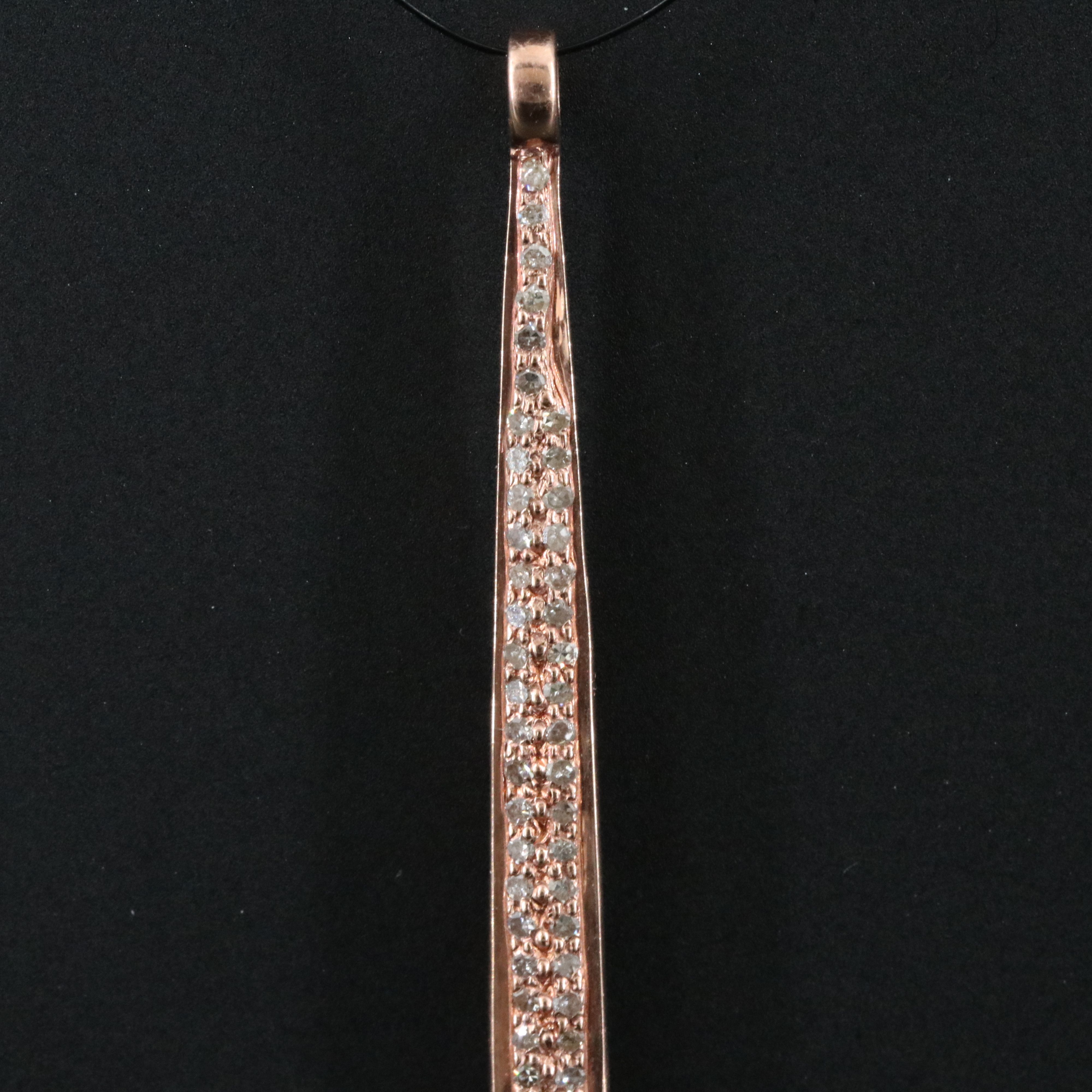 Sheryl Lowe 14K Rose Gold 0.68 CTW Diamond Both Sides Spike Pendant