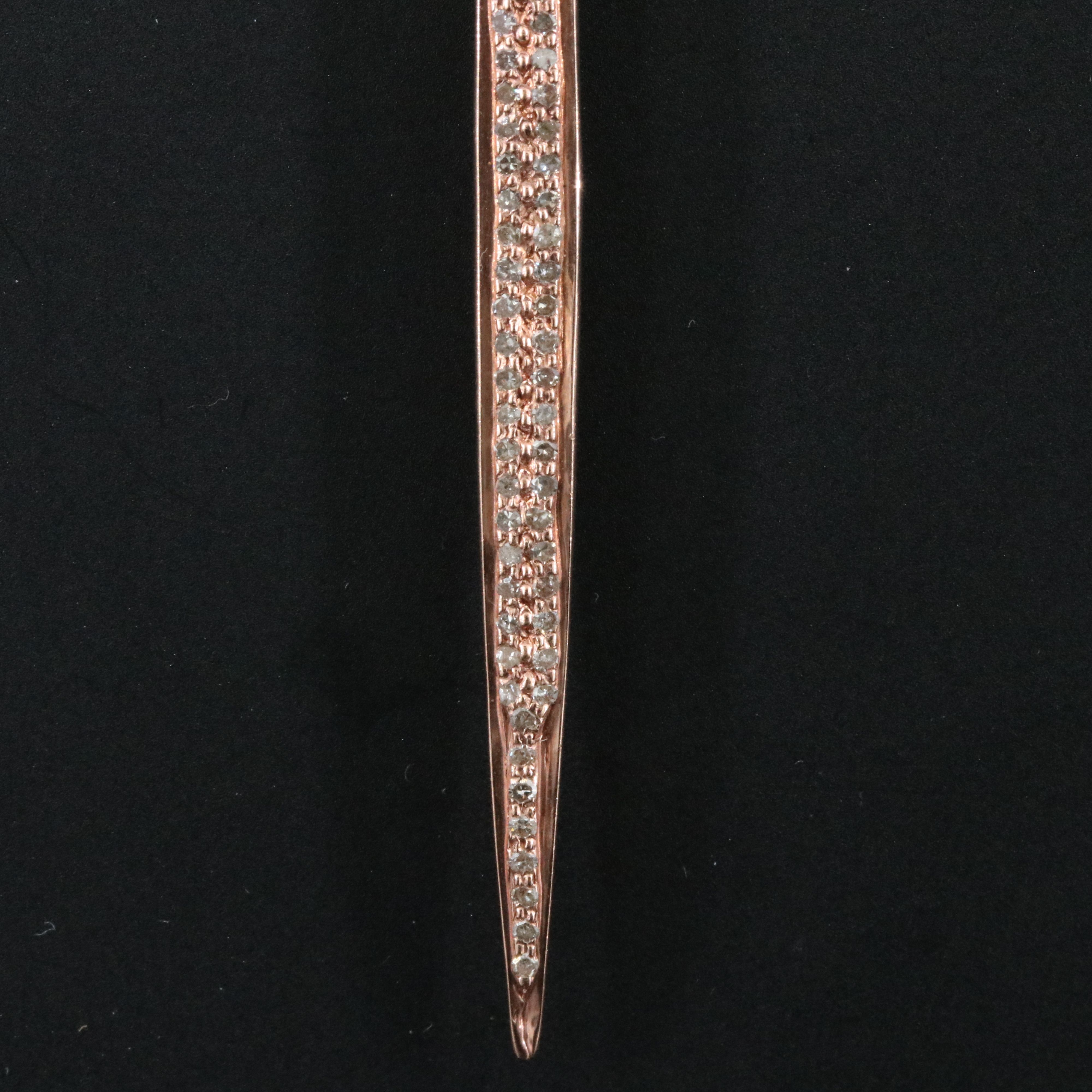Sheryl Lowe 14K Rose Gold 0.68 CTW Diamond Both Sides Spike Pendant