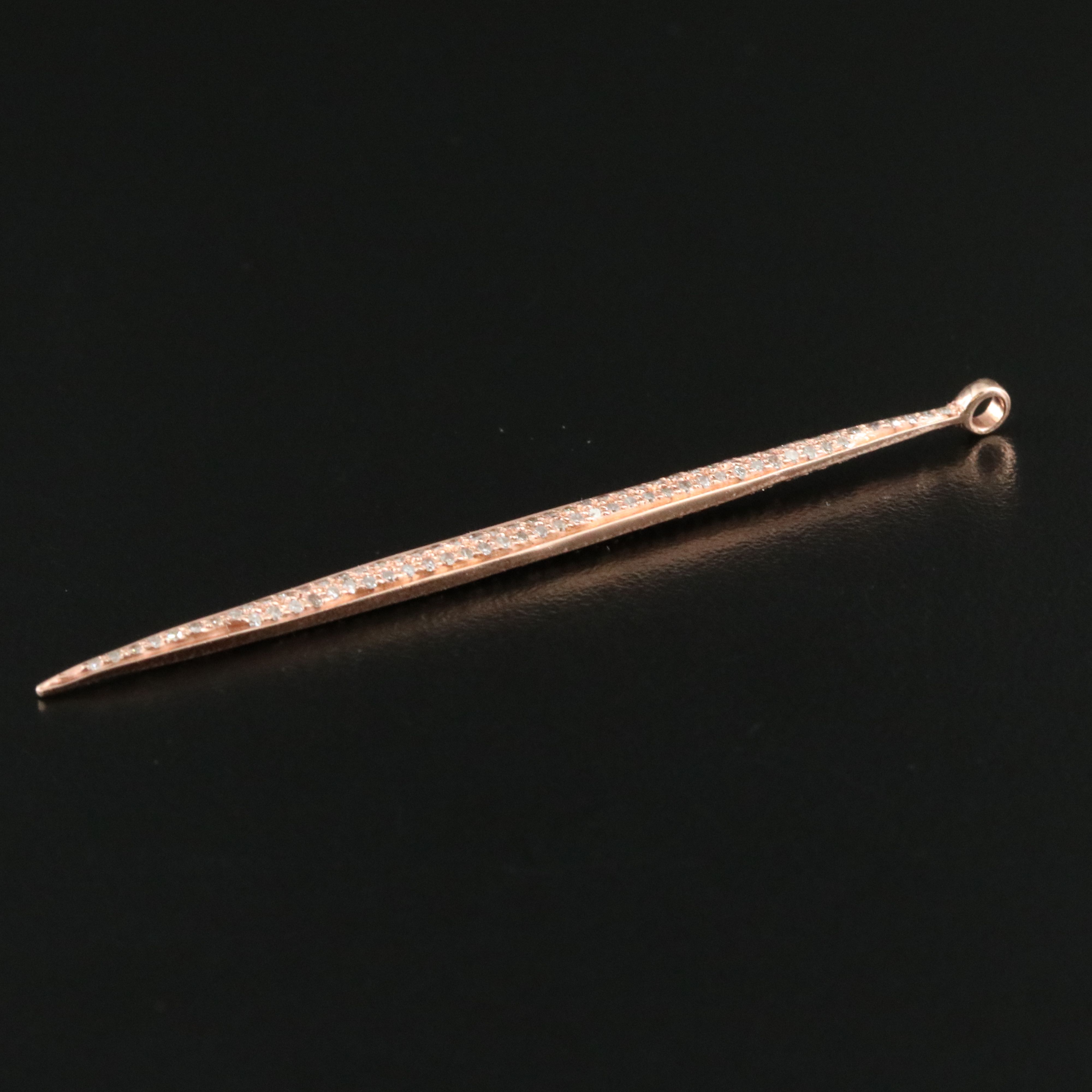 Sheryl Lowe 14K Rose Gold 0.68 CTW Diamond Both Sides Spike Pendant