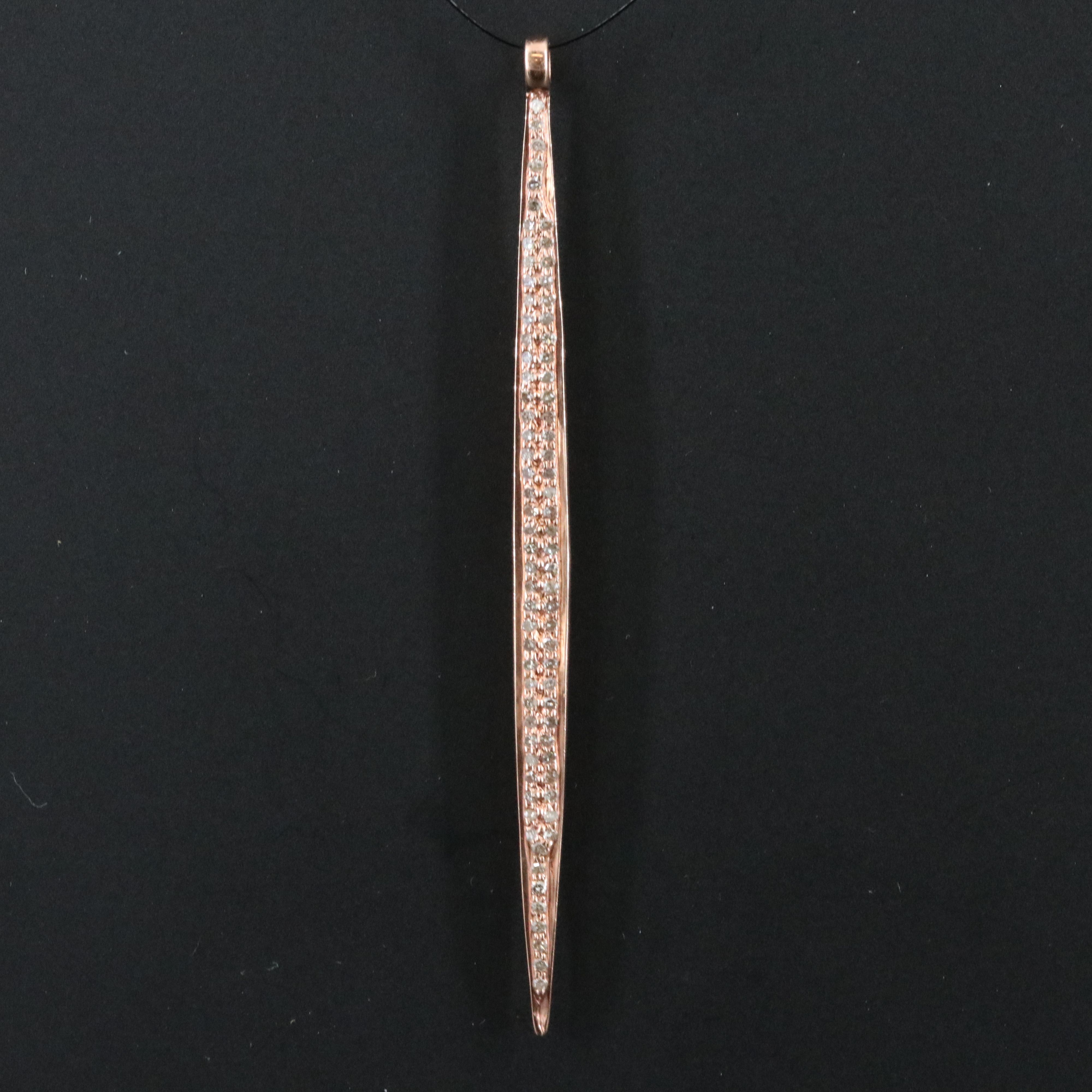 Sheryl Lowe 14K Rose Gold 0.68 CTW Diamond Both Sides Spike Pendant