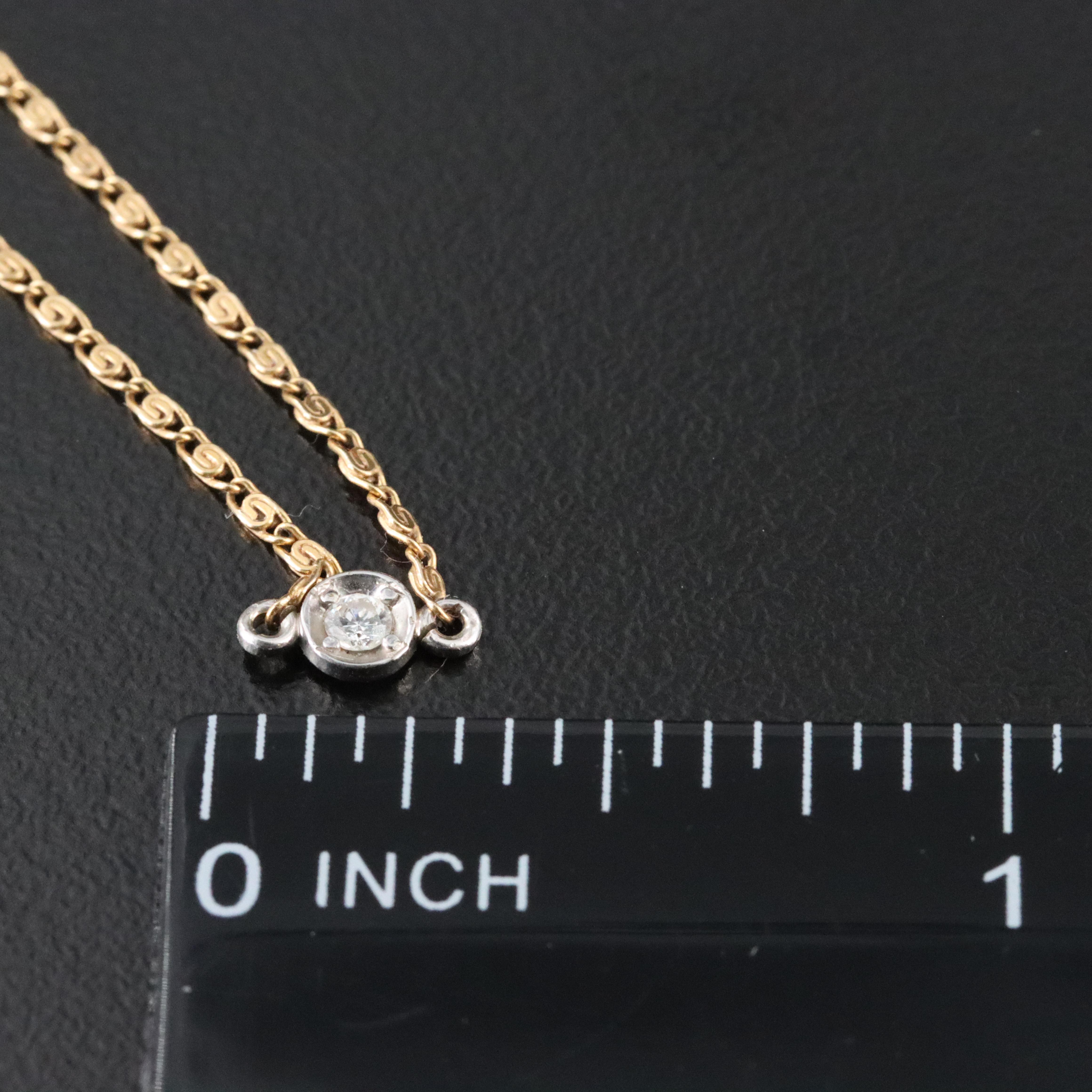 14K 0.12 CTW Diamond Station Necklace
