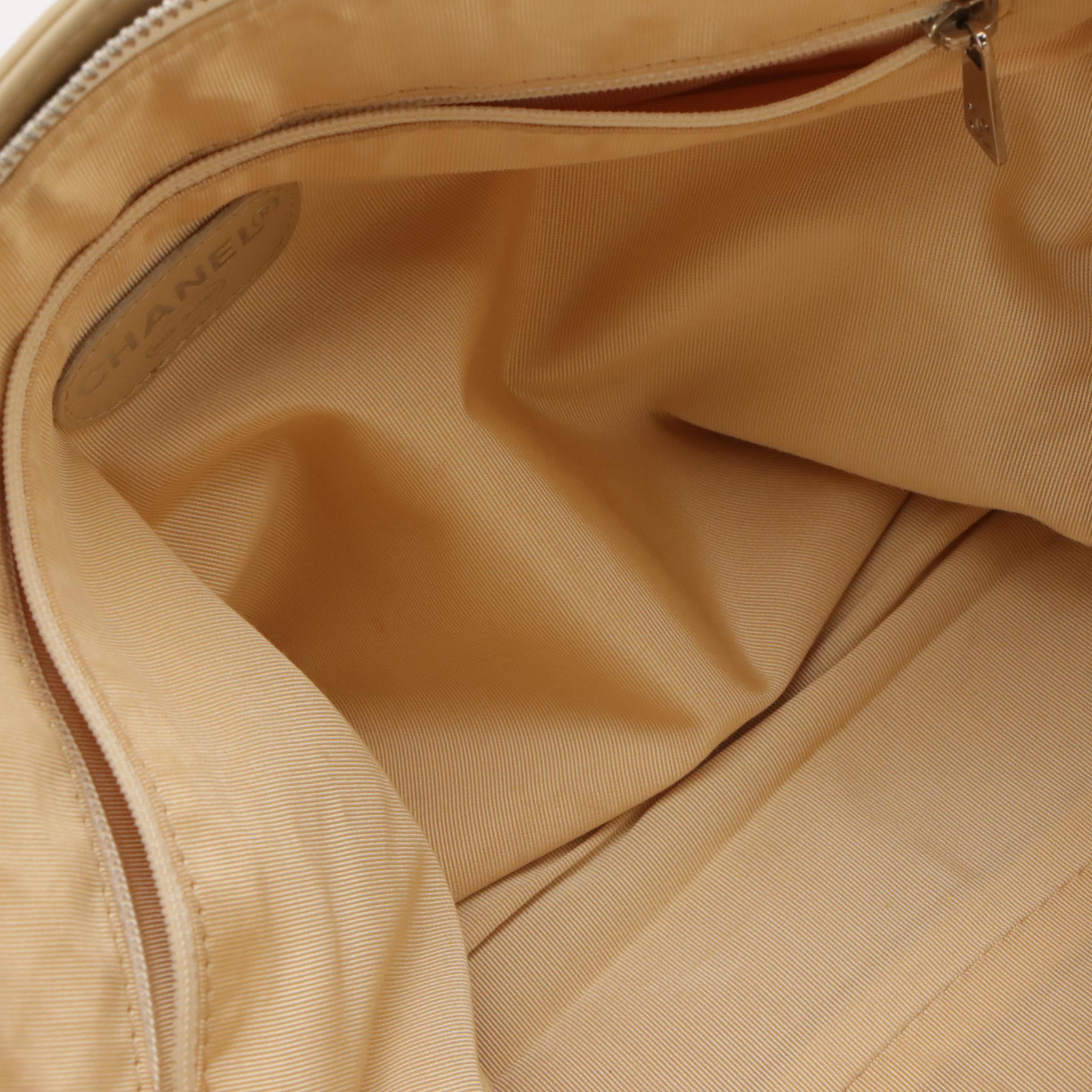 Chanel Shopping Tote in Neutral Diamond Stitch Calfskin Leather