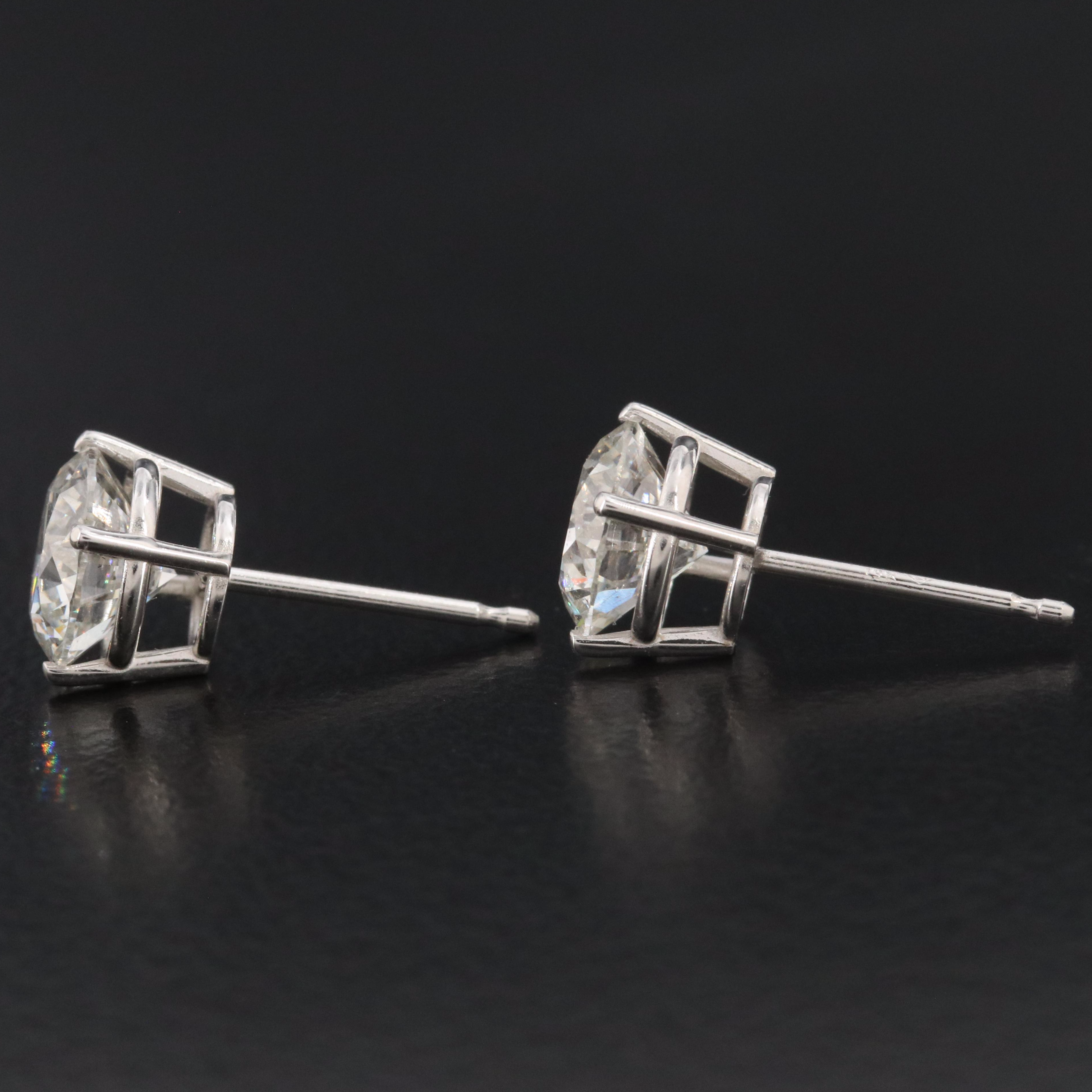 14K 1.90 CTW Lab Grown Diamond Solitaire Earrings