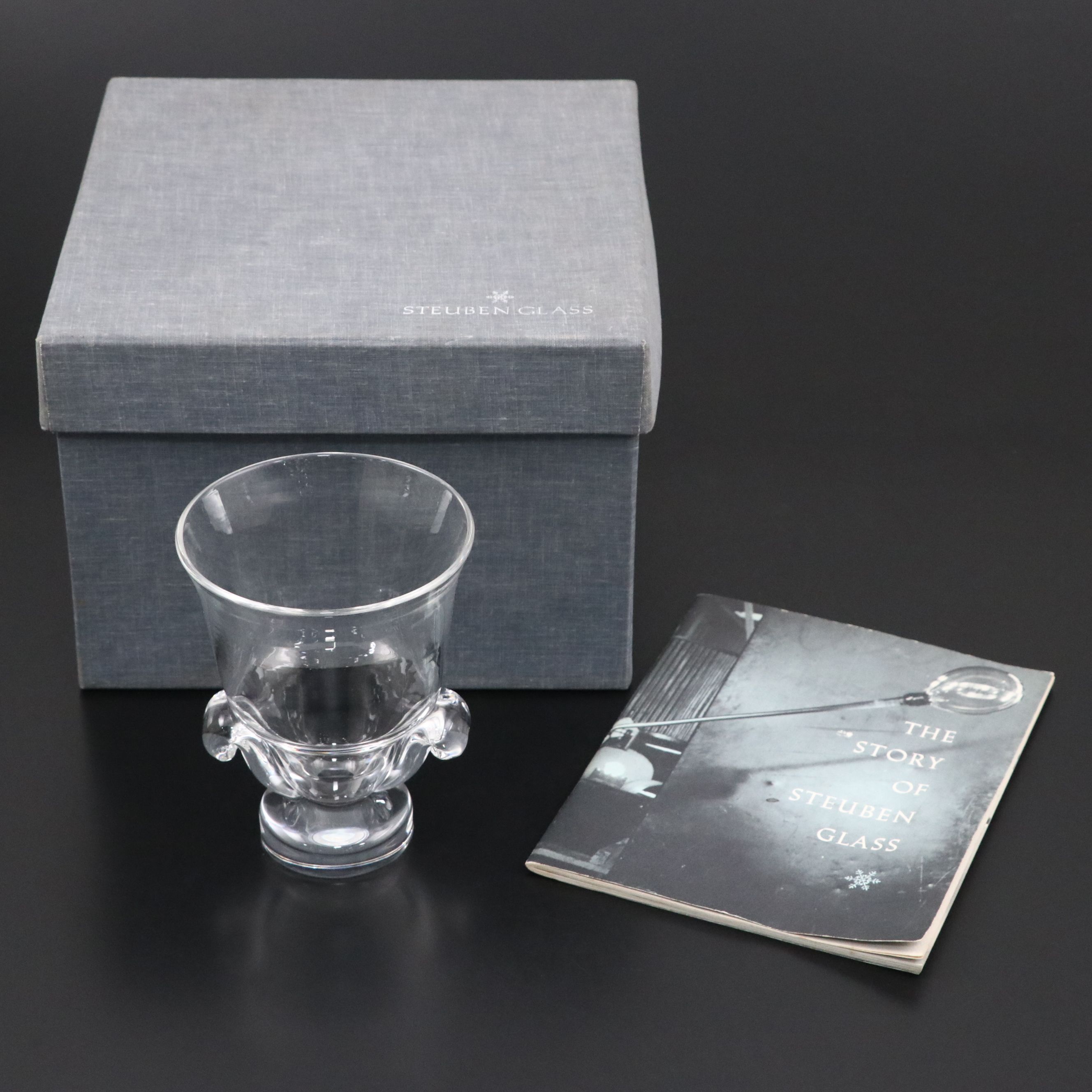 Steuben Art Glass Scrolled Vase Designed by George Thompson