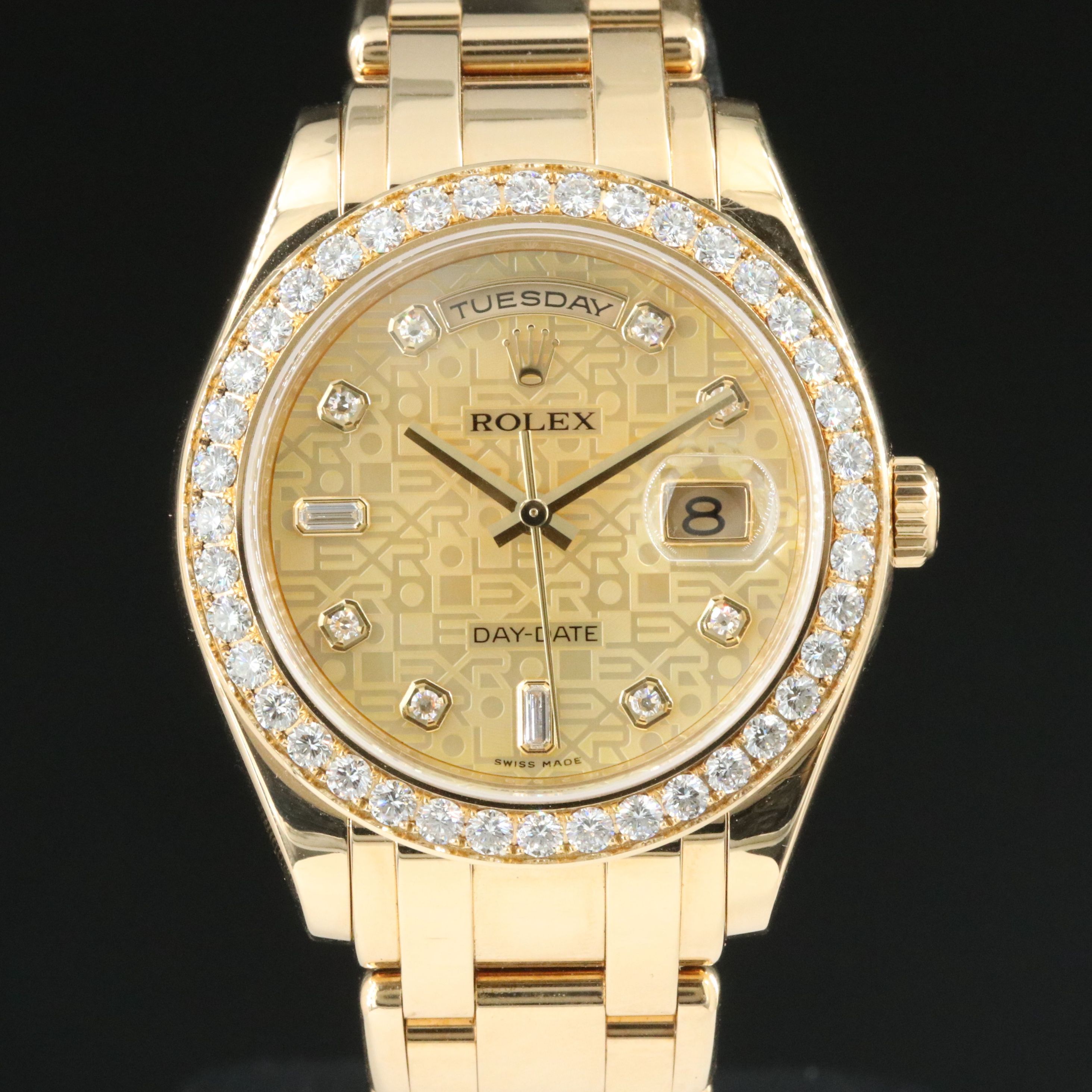 Rolex Day-Date Masterpiece 18948 2.75 CTW Diamond 18K Gold Watch c.2007