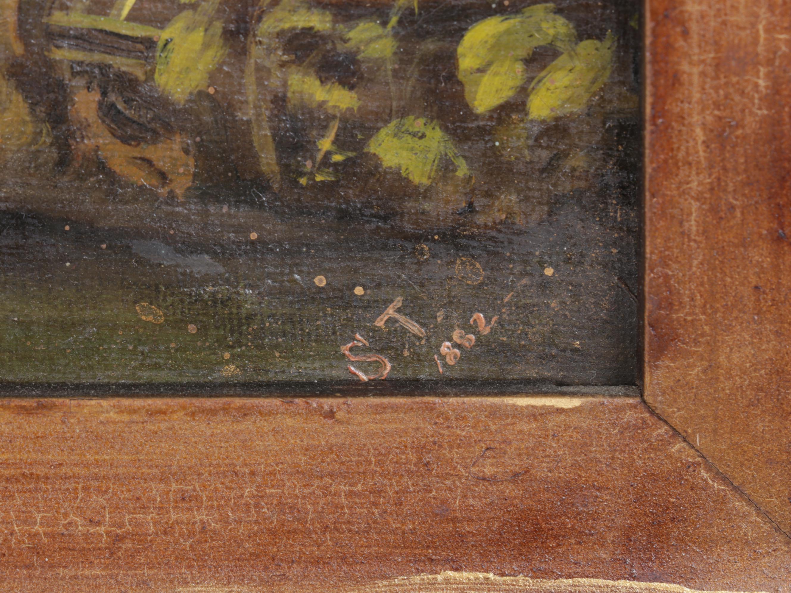 Pastoral Watermill Landscape Oil Painting, 1882