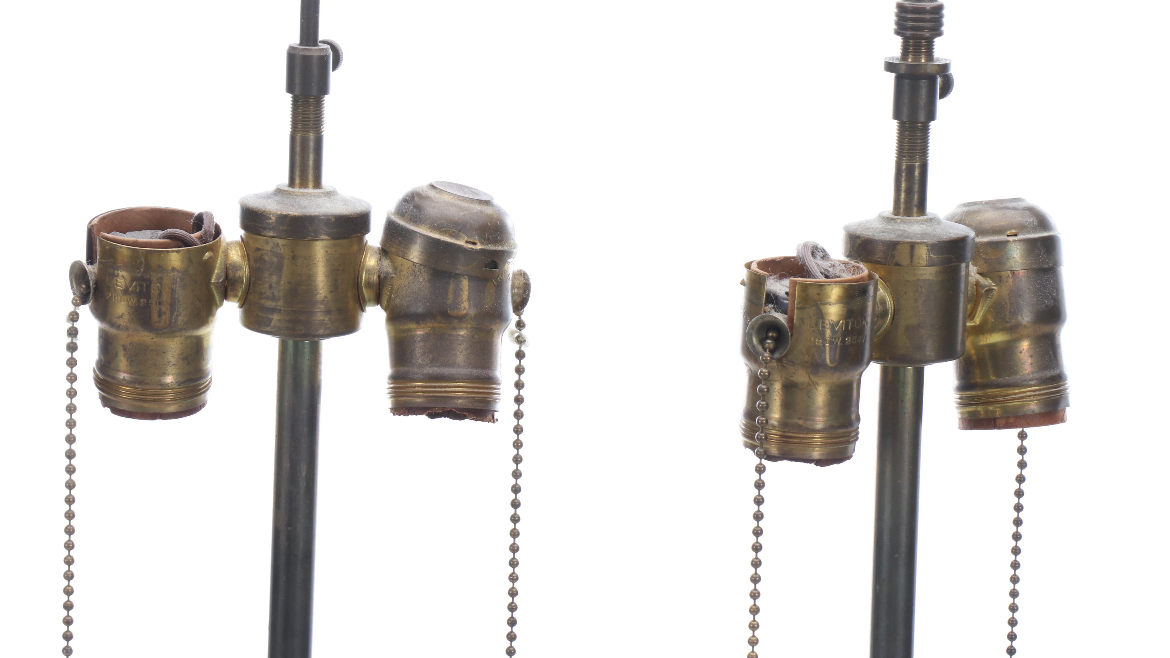 Hand-Painted Opaline Glass Table Lamps