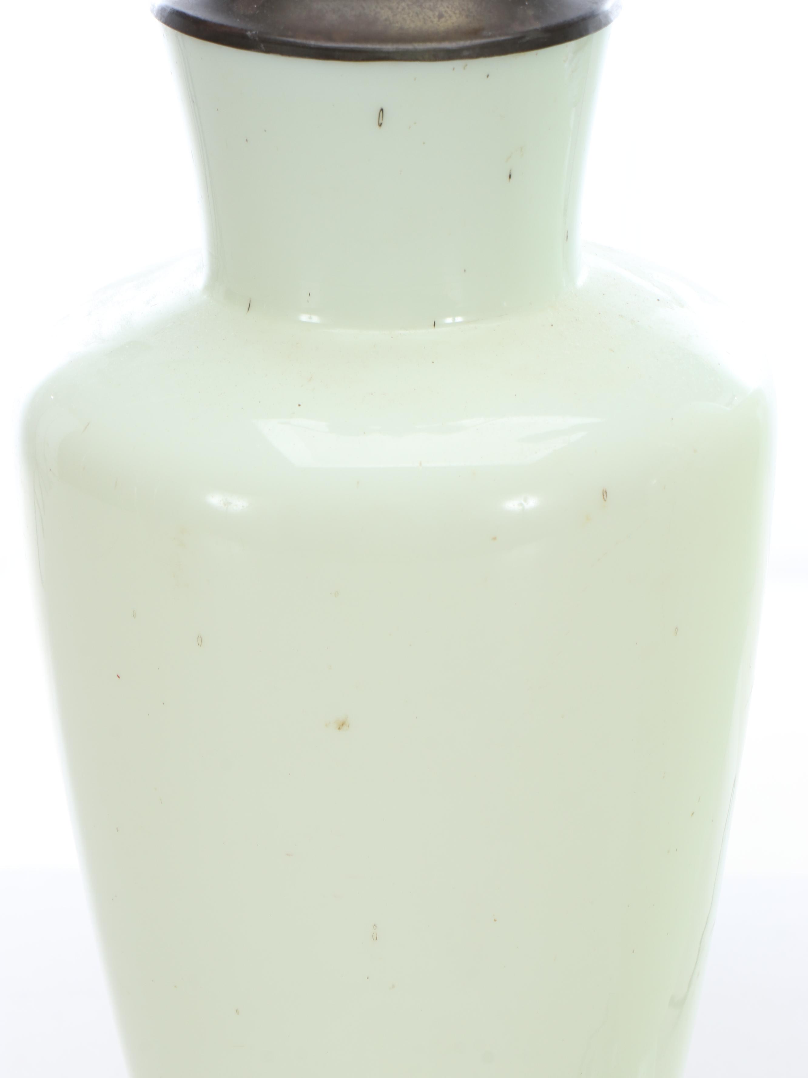 Hand-Painted Opaline Glass Table Lamps