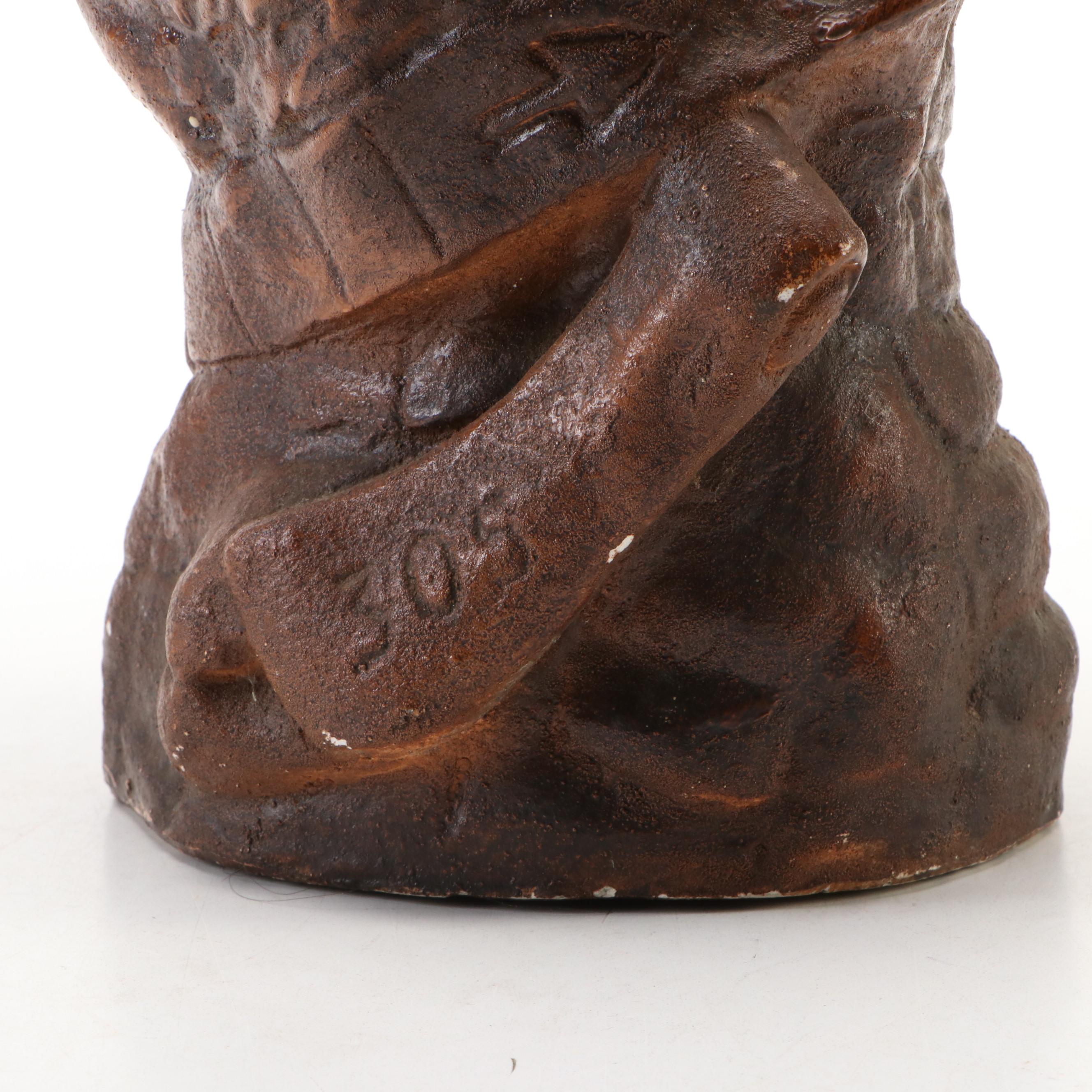 305 Cigars Chalkware Native American Store Display, Mid to Late 20th Century