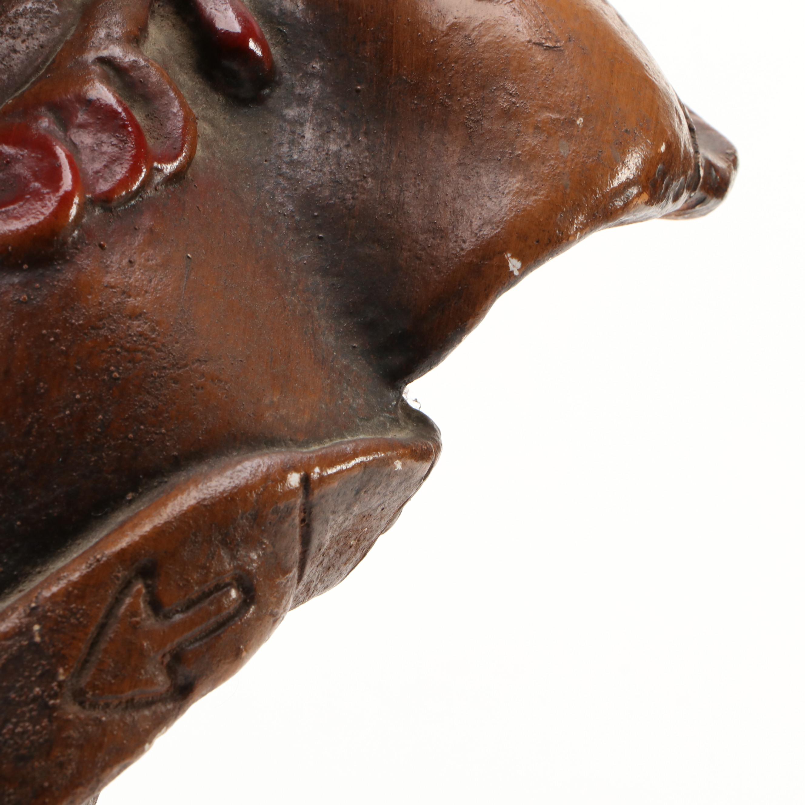 305 Cigars Chalkware Native American Store Display, Mid to Late 20th Century