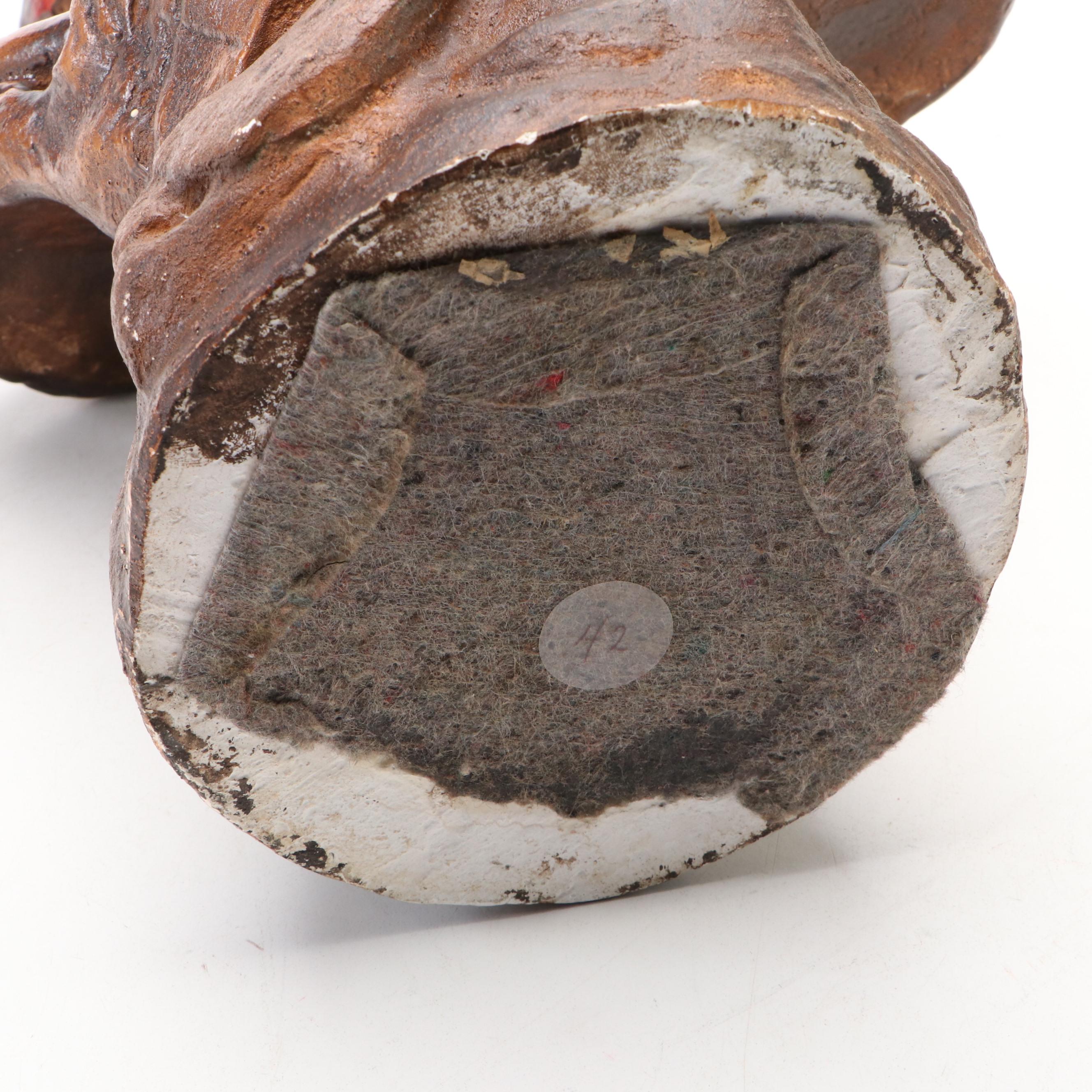 305 Cigars Chalkware Native American Store Display, Mid to Late 20th Century