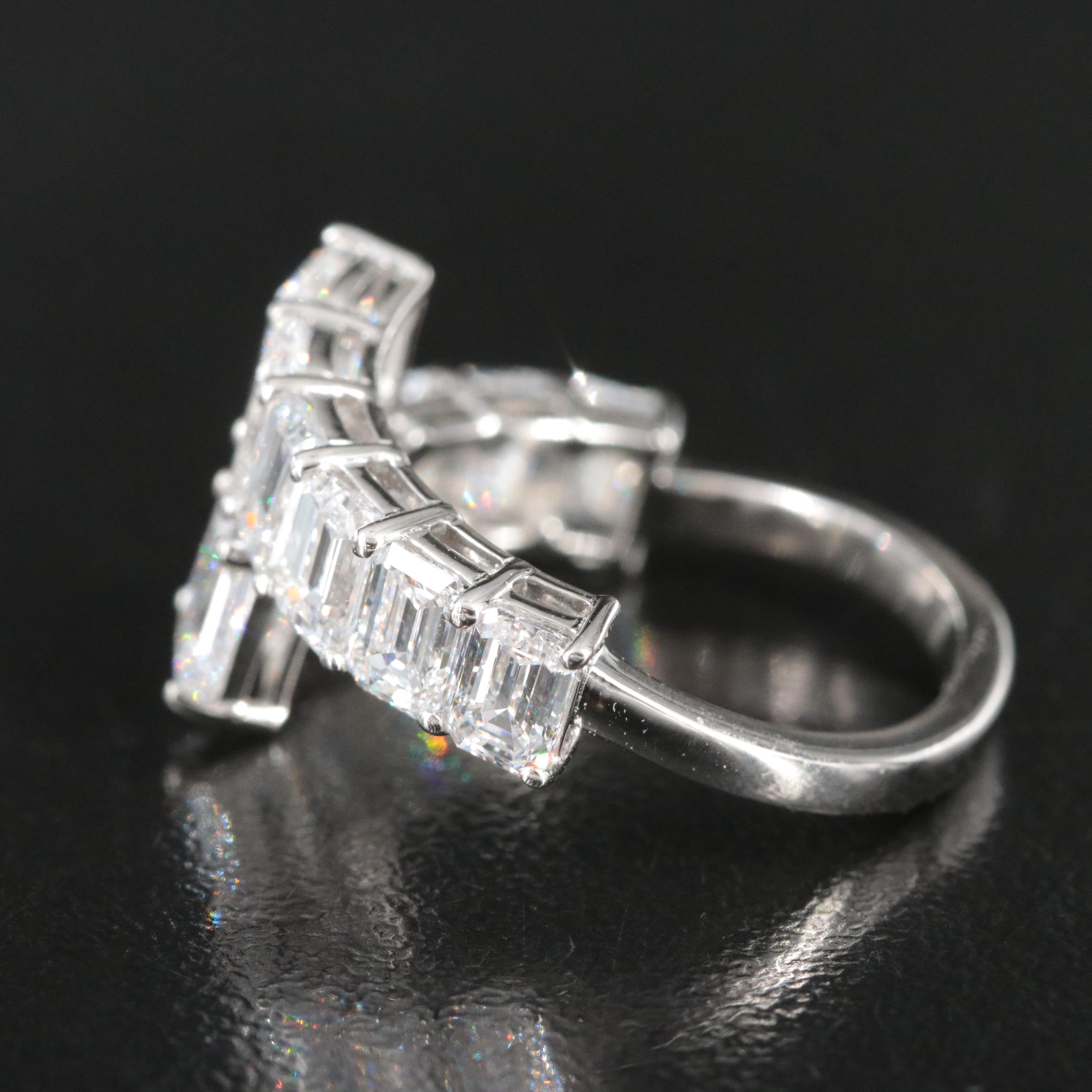 Platinum 3.99 CTW Lab Grown Diamond Bypass Ring
