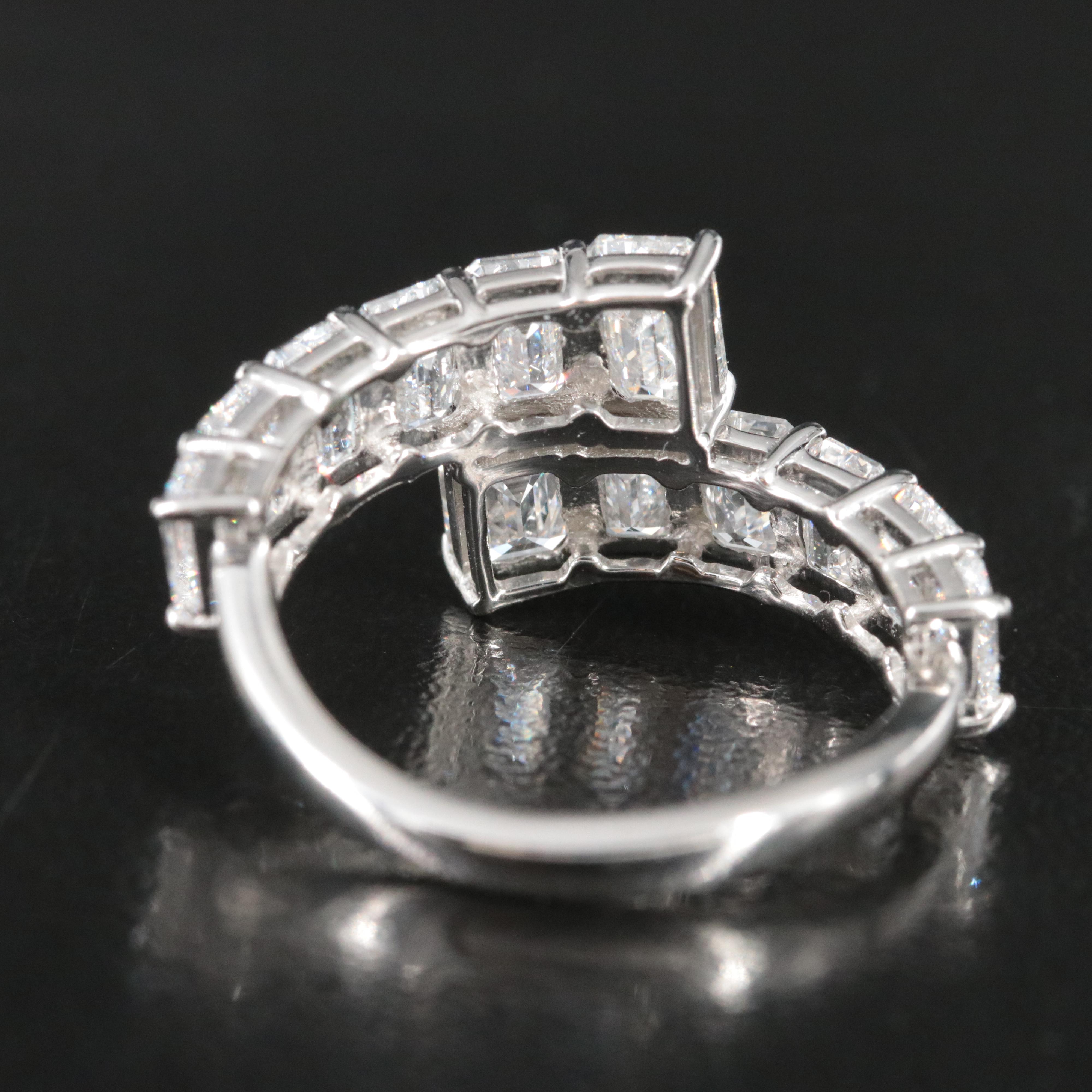 Platinum 3.99 CTW Lab Grown Diamond Bypass Ring