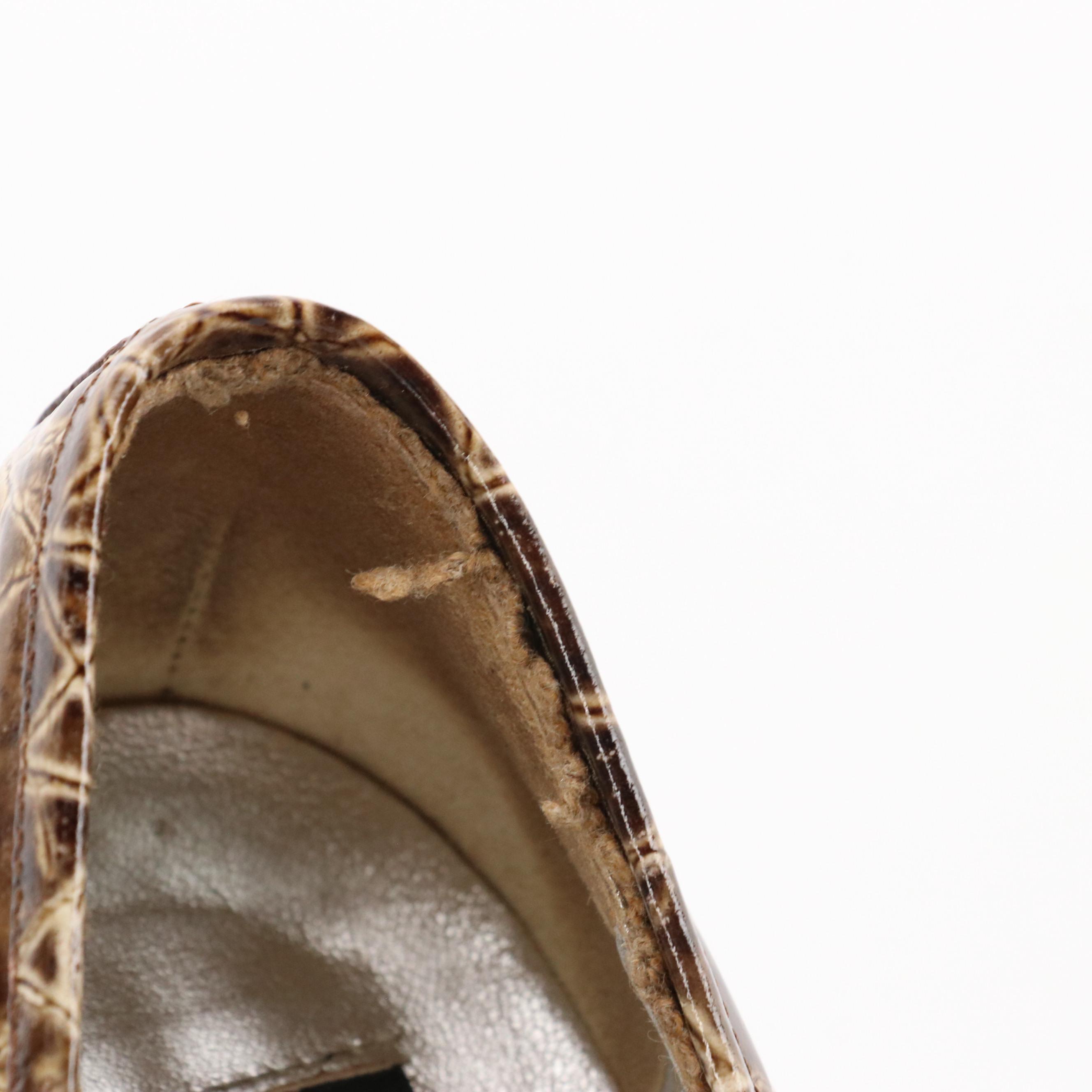 Dolce & Gabbana Alligator Embossed Leather Pointed-Toe Pumps