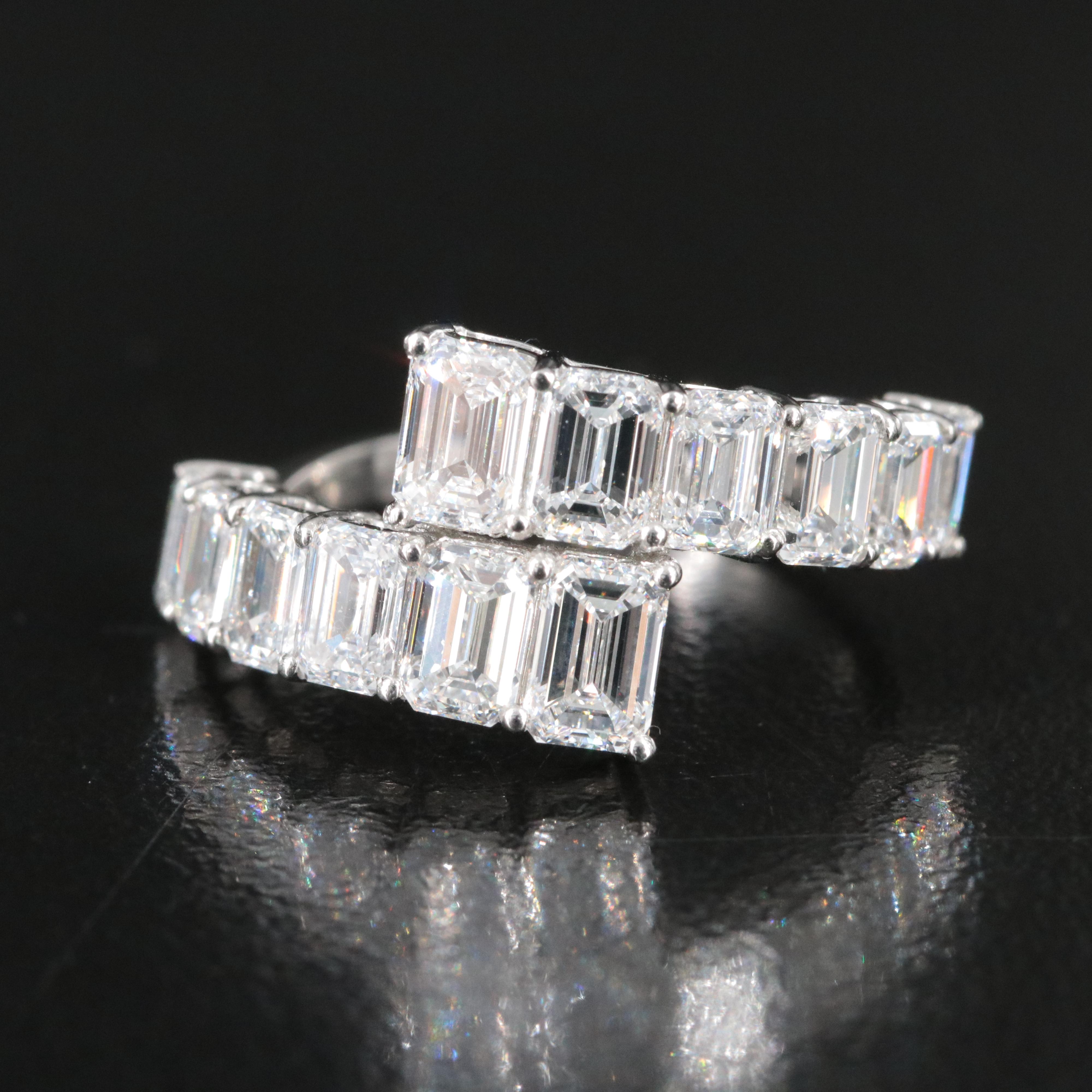 Platinum 3.80 CTW Lab Grown Diamond Bypass Ring