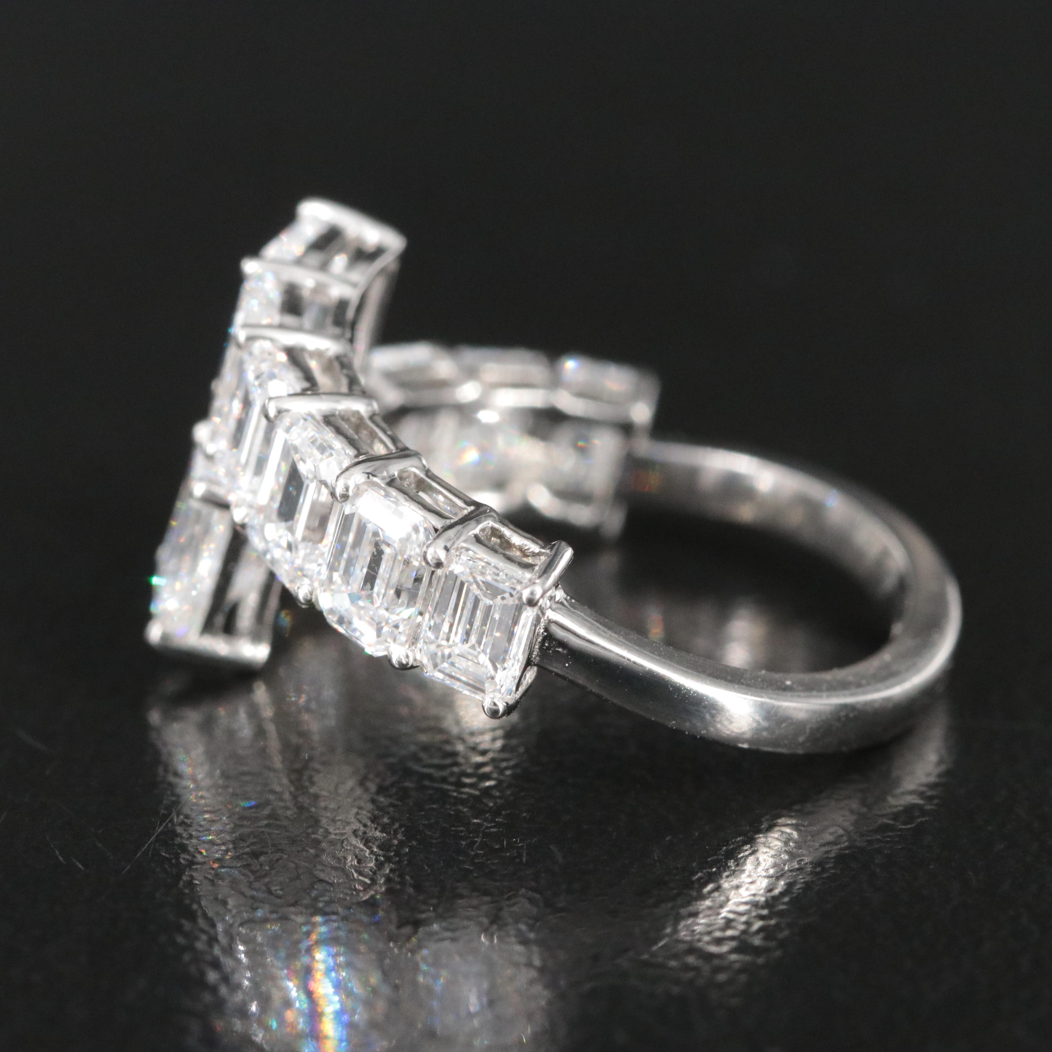 Platinum 3.80 CTW Lab Grown Diamond Bypass Ring