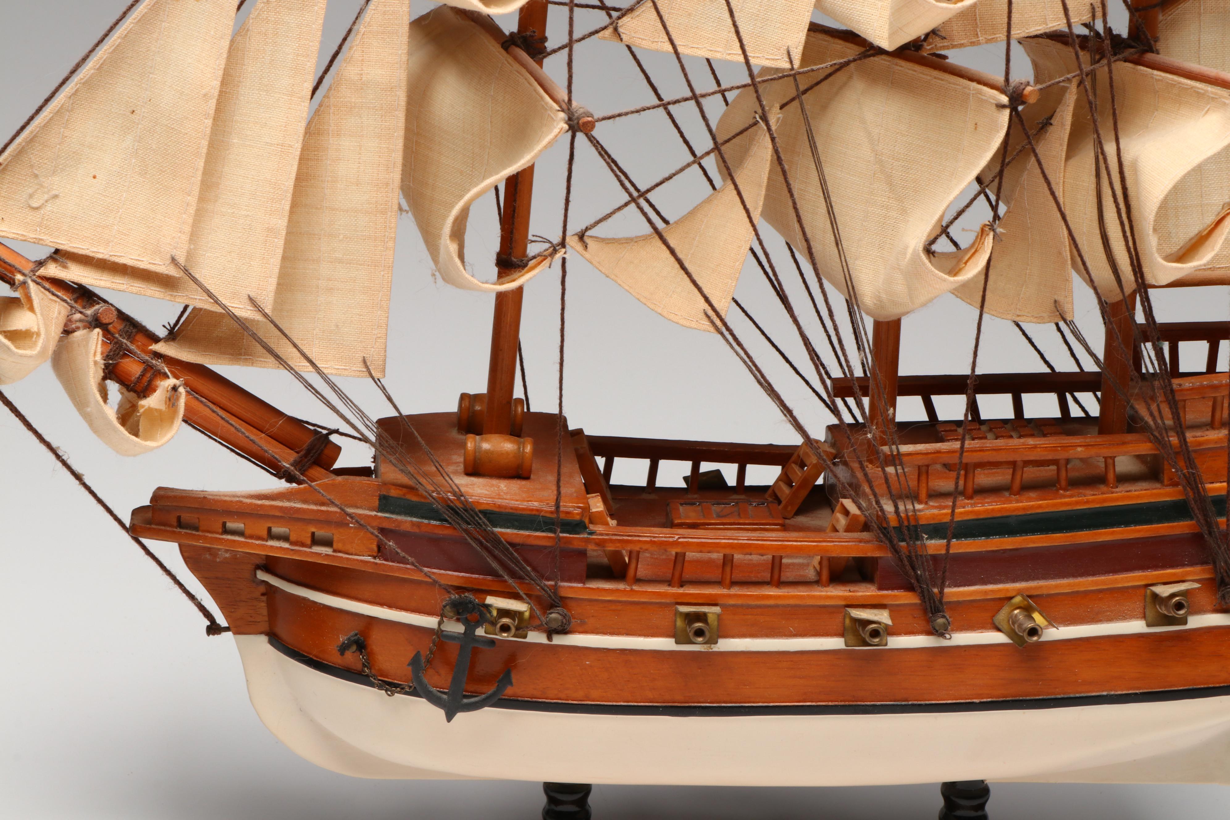 Wooden "U.S.S. Constitution" and "Mayflower" Model Ships