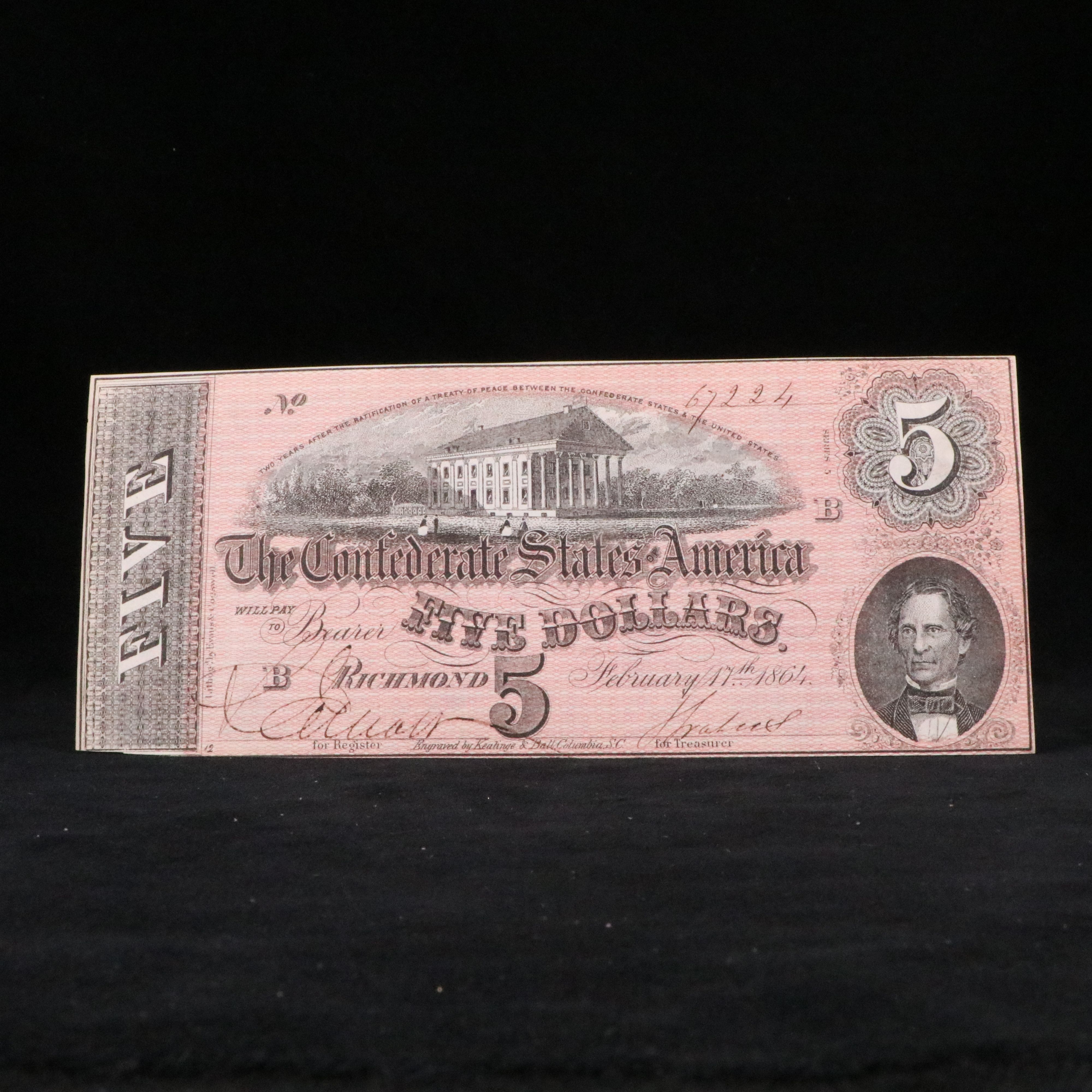 Two Confederate Banknotes and One Obsolete Banknote, 1860s