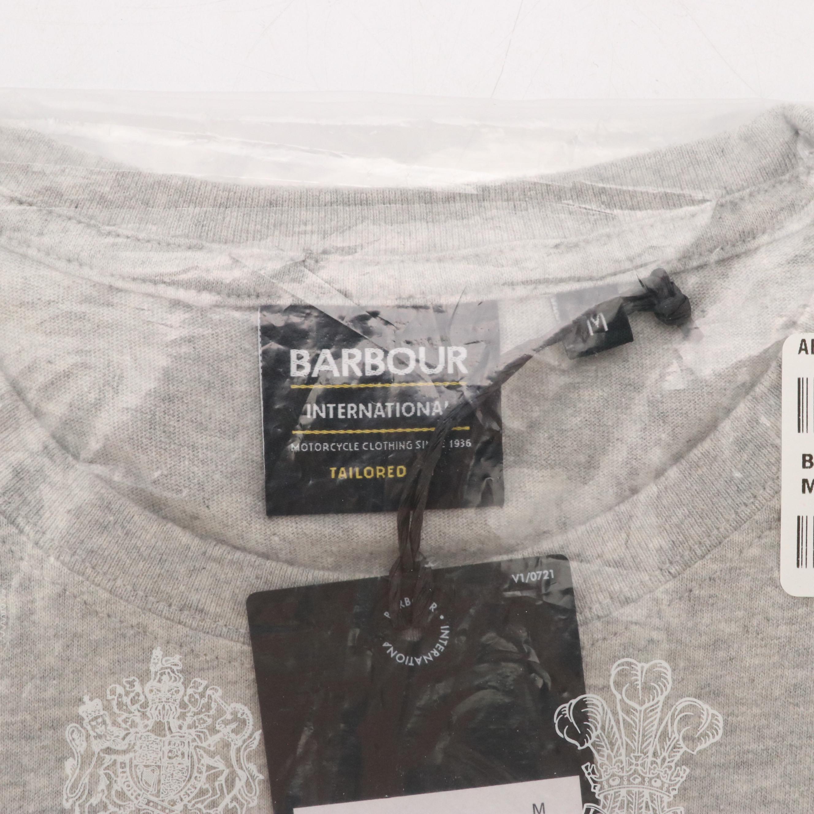 Men's Barbour International Rico T-Shirt in Gray Cotton, With Tag