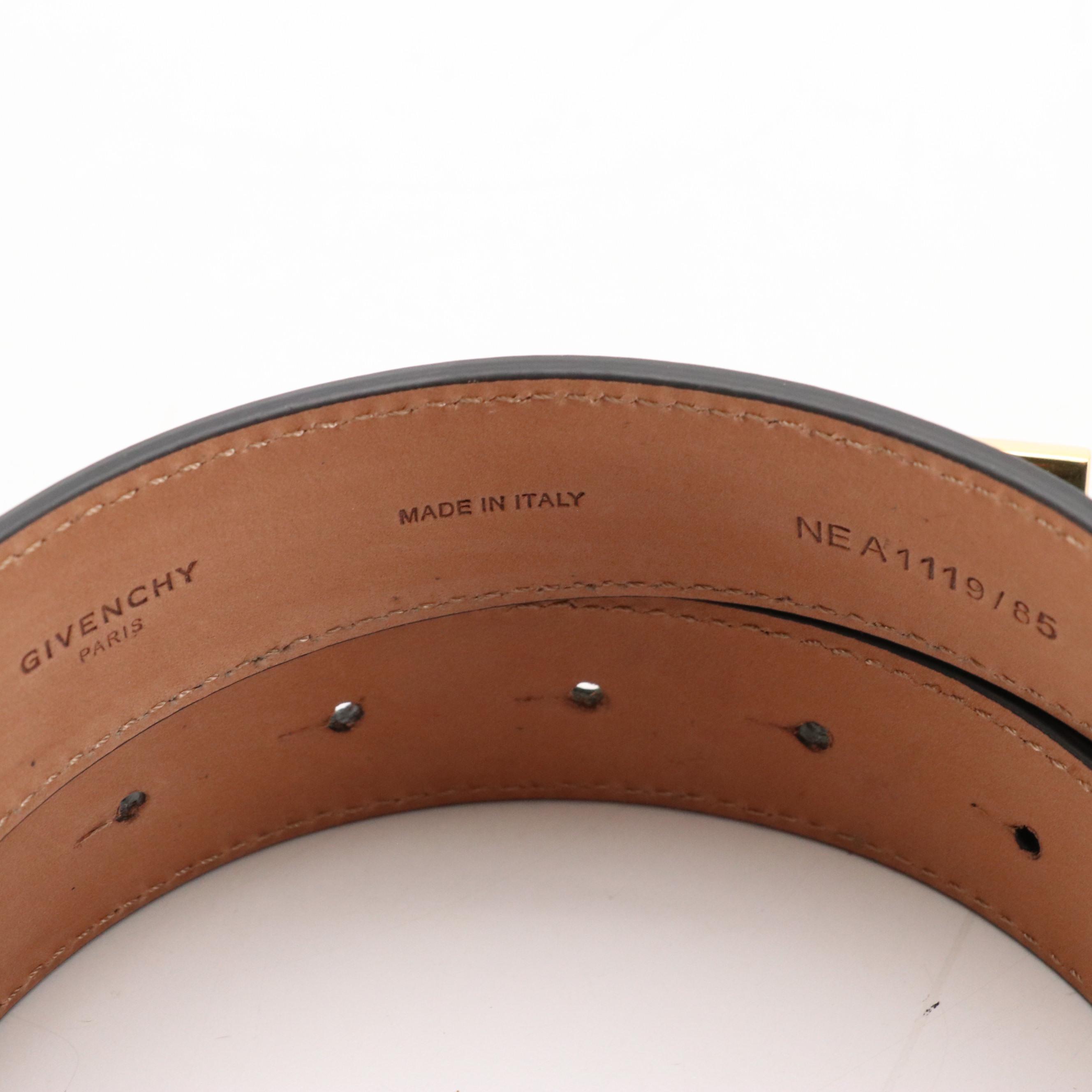 Givenchy Mystic 3cm Belt in Black Calfskin Leather with Box and Retail Tag