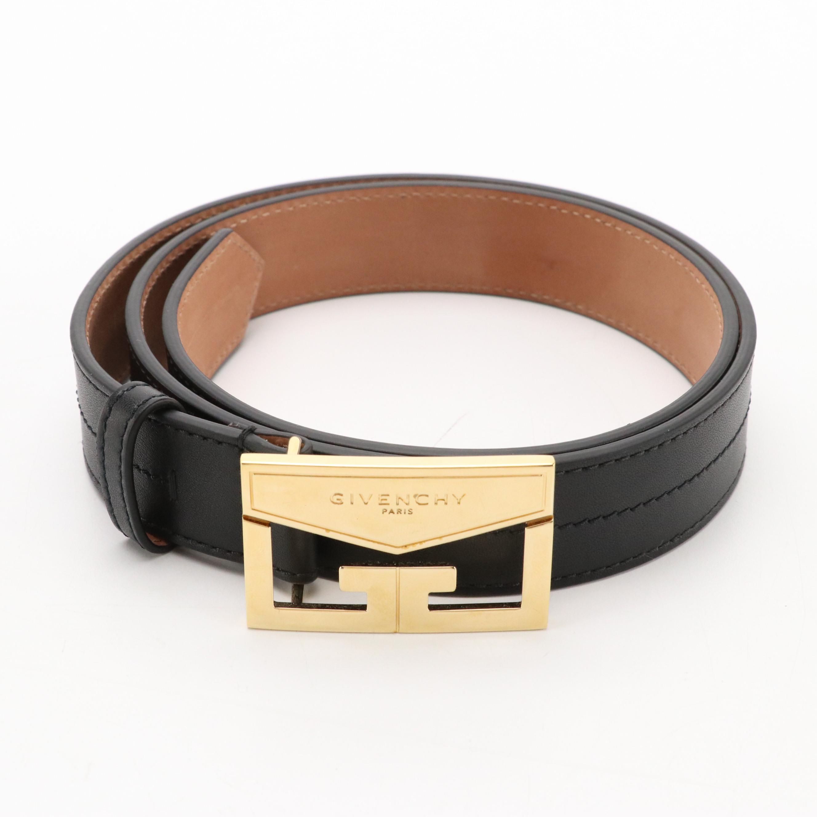 Givenchy Mystic 3cm Belt in Black Calfskin Leather with Box and Retail Tag