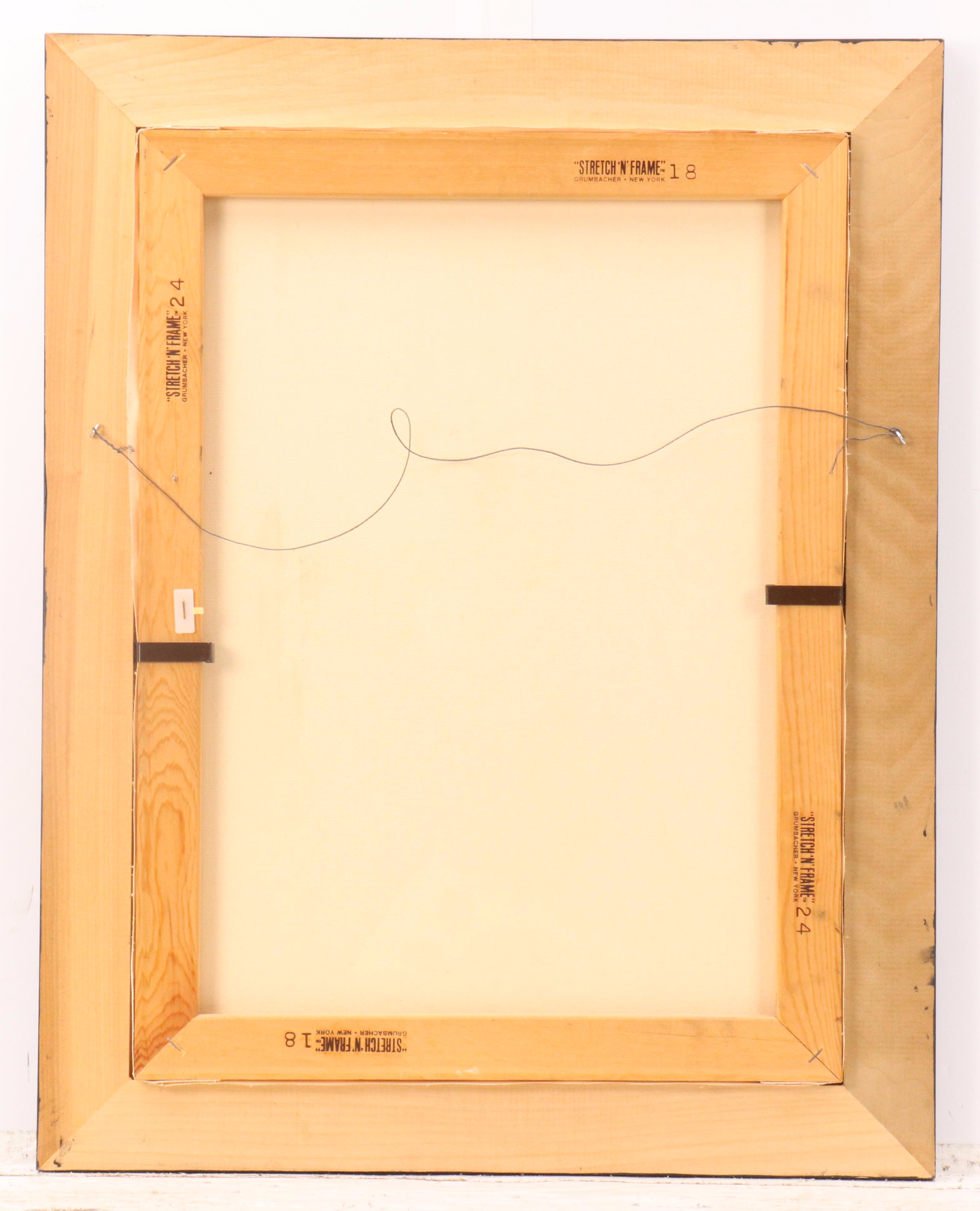 Oil Painting Portrait of Woman Posing with Book, Late 20th Century