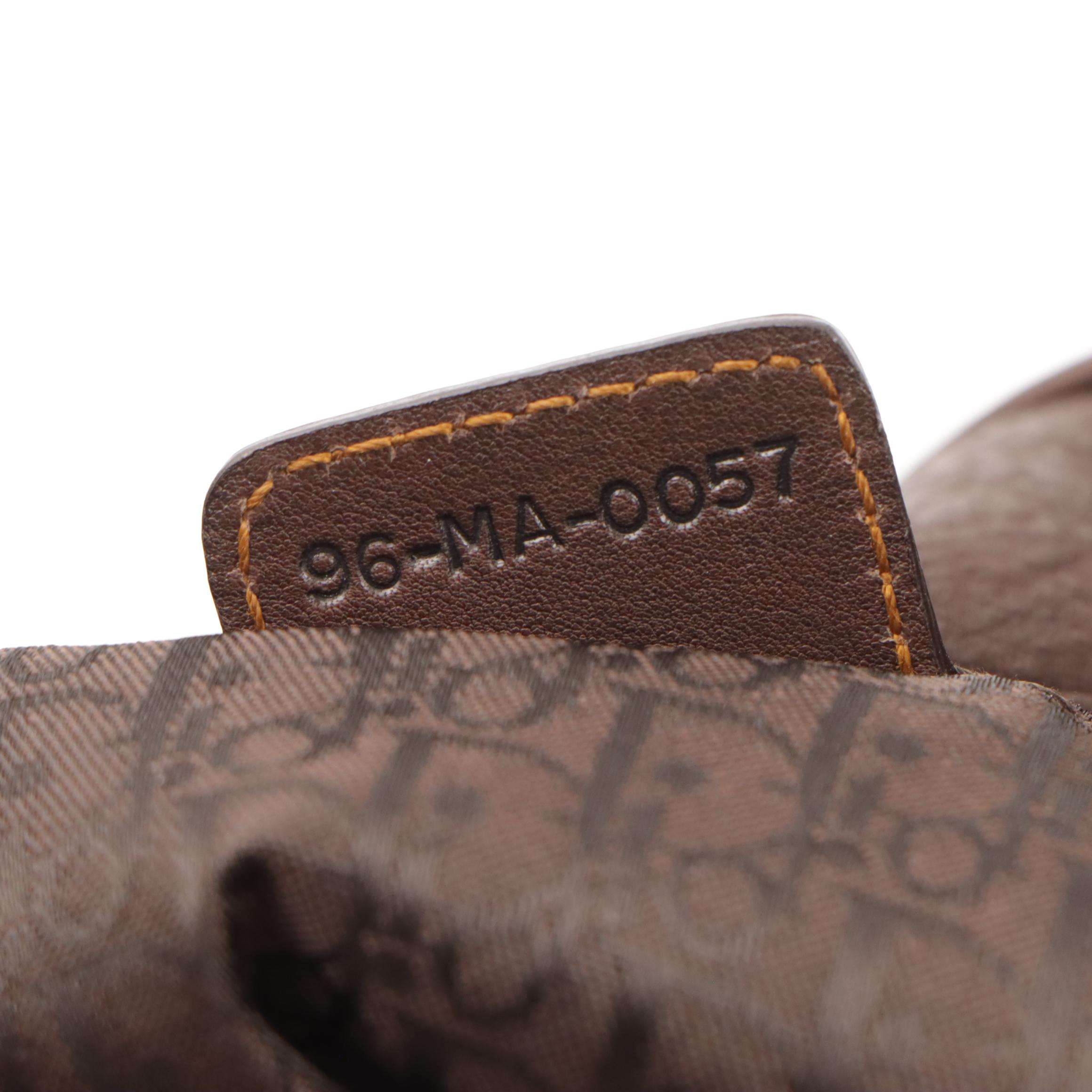 Christian Dior Gaucho Saddle Bag in Distressed Brown Leather with Tan Accents