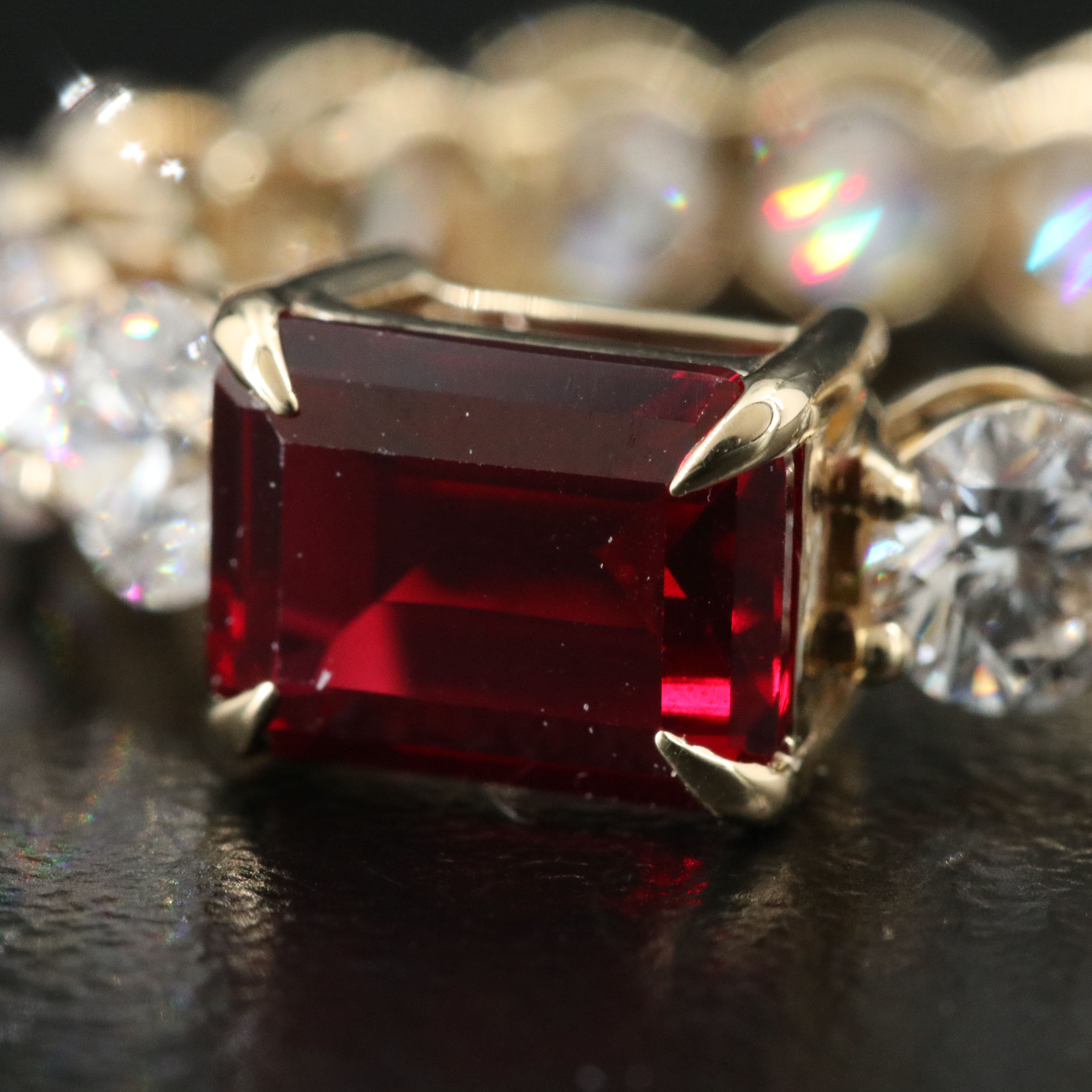 14K 2.01 CT Ruby and 4.31 CTW Lab Grown Diamond Eternity Ring