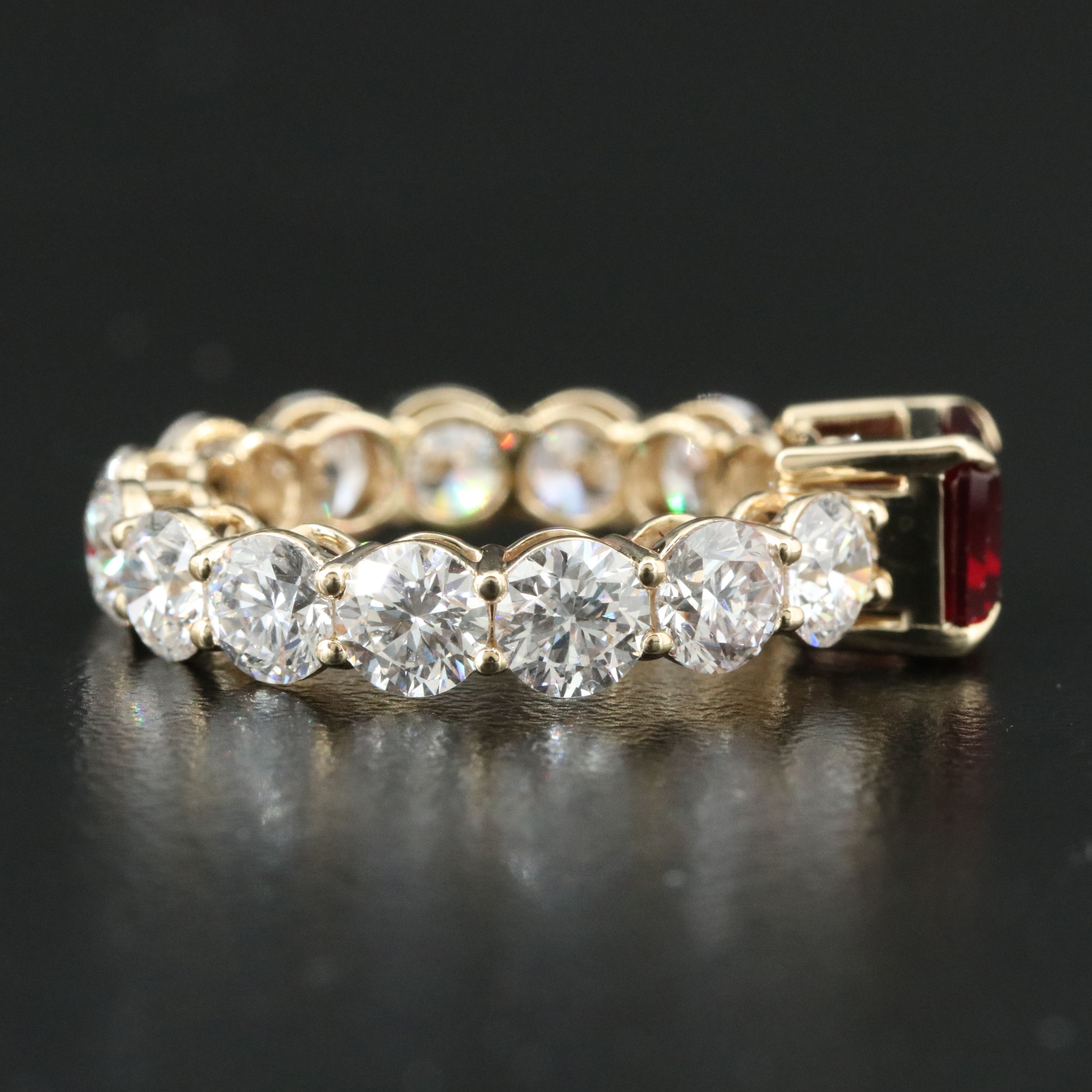 14K 2.01 CT Ruby and 4.31 CTW Lab Grown Diamond Eternity Ring
