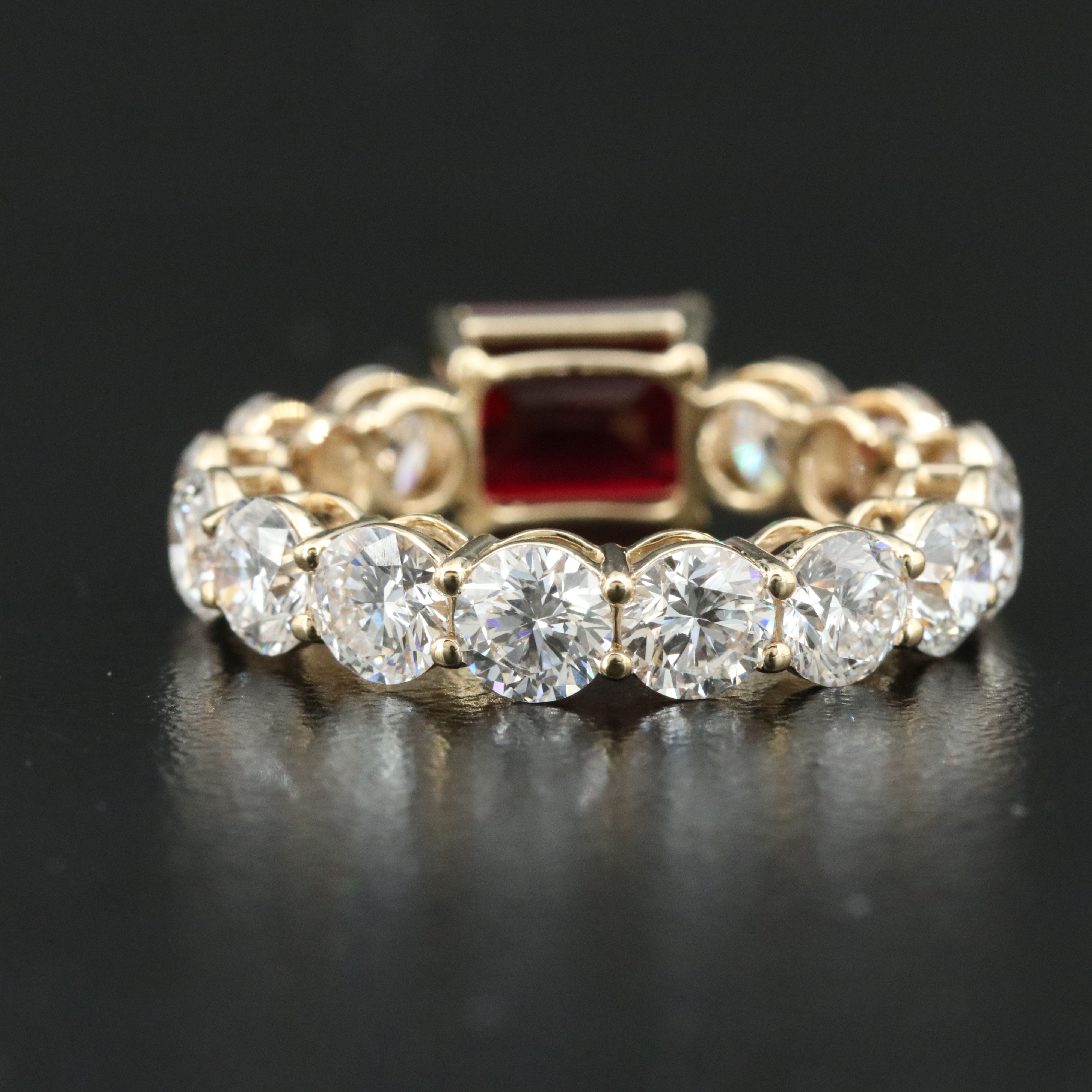 14K 2.01 CT Ruby and 4.31 CTW Lab Grown Diamond Eternity Ring