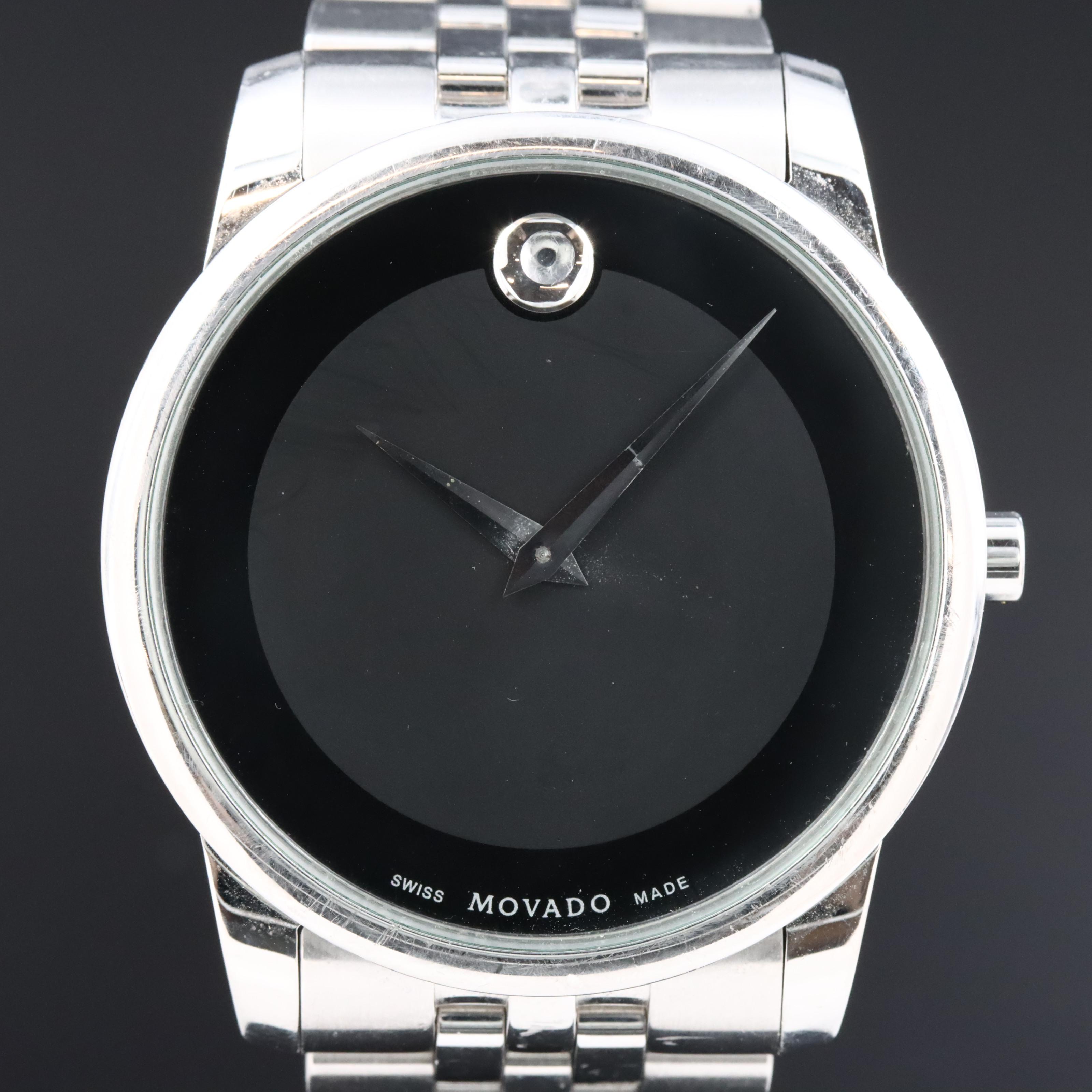 Movado Museum Classic Black 40mm Steel Quartz Watch 07.1.14.1142